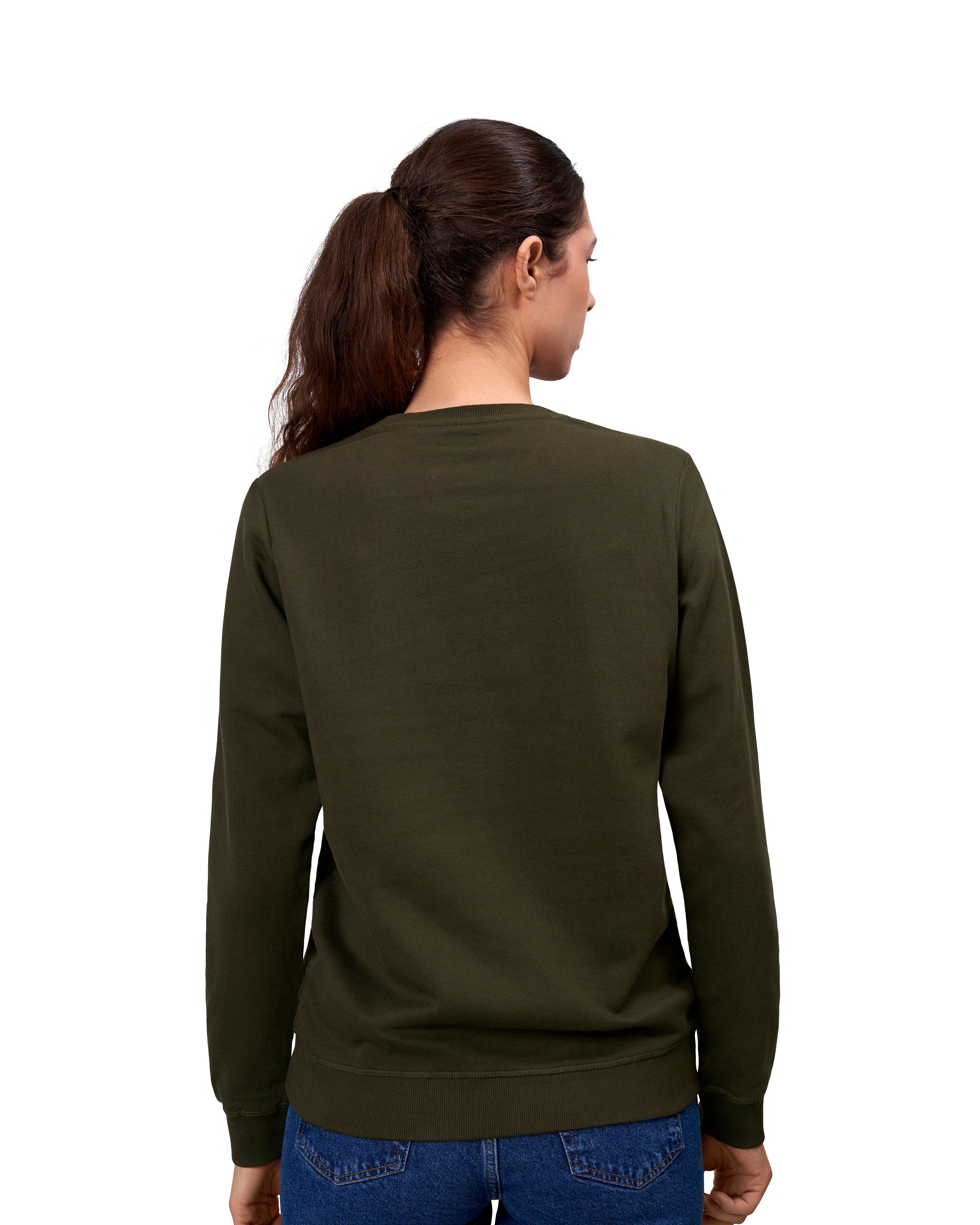 ID 0683 Sweatshirt | økologisk | dame nærbillede med logo