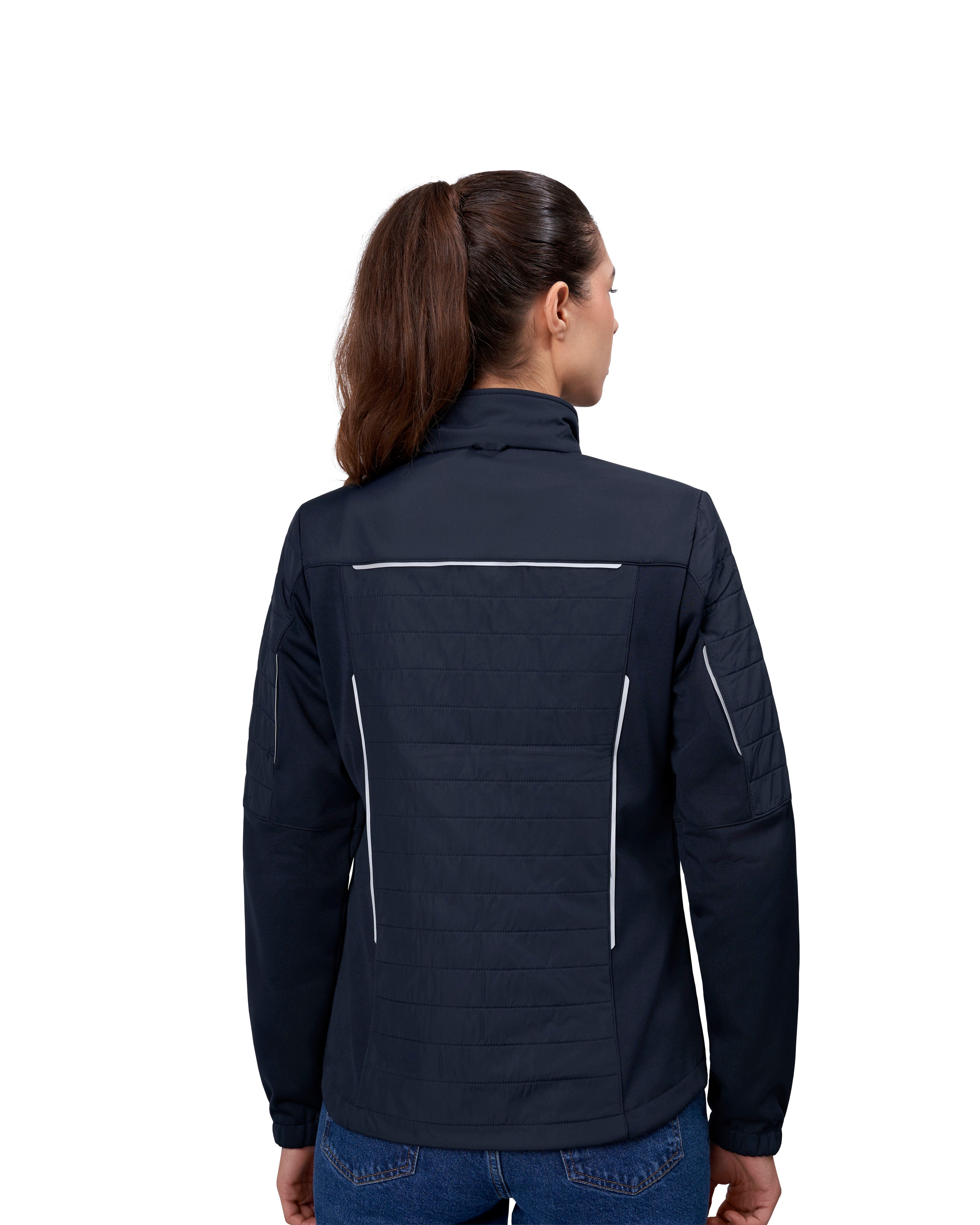 ID 0781 Zip-n-Mix jakke | hybrid | dame nærbillede med logo
