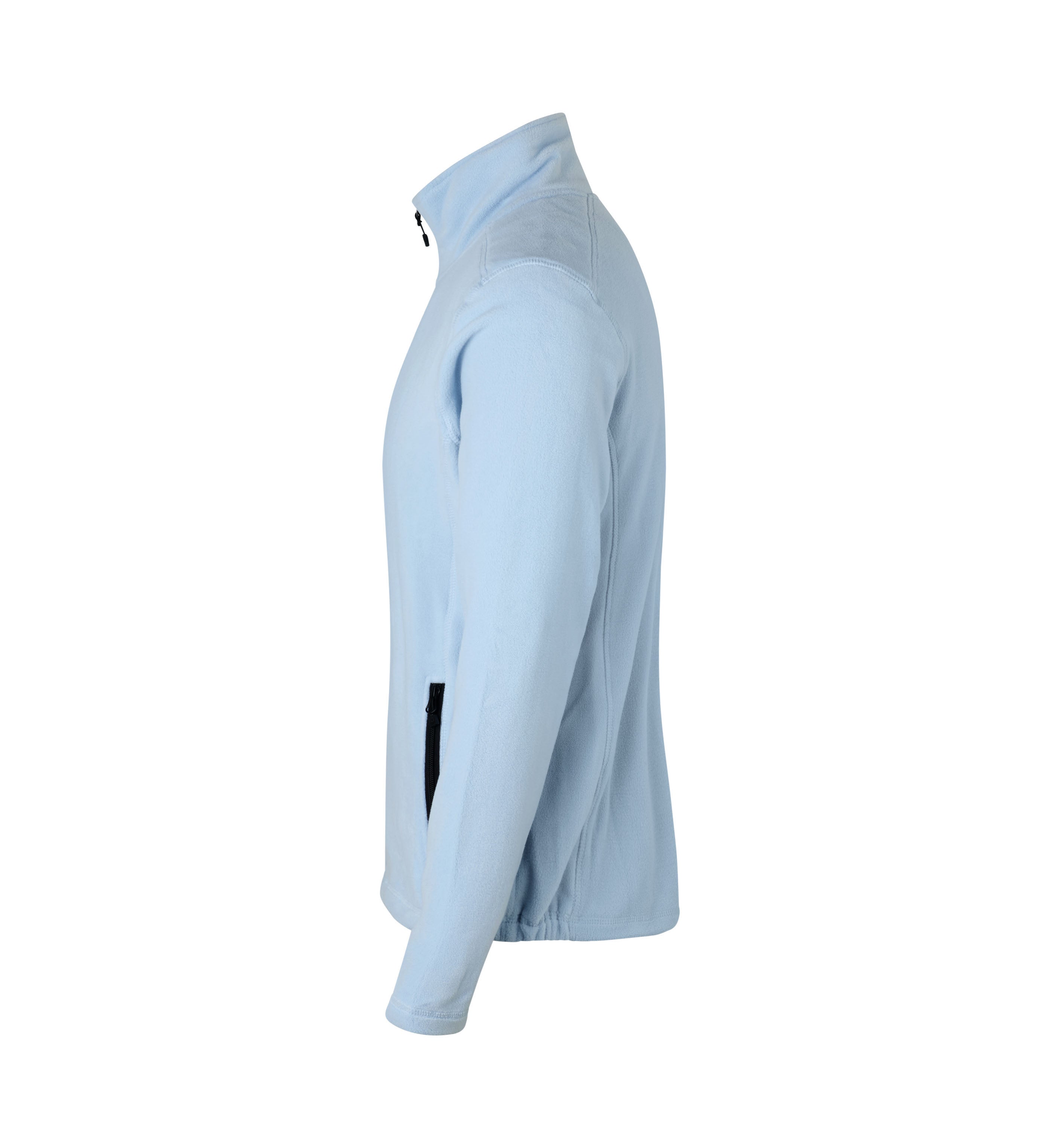 ID 0803 Cardigan | mikrofleece nærbillede med firmalogo