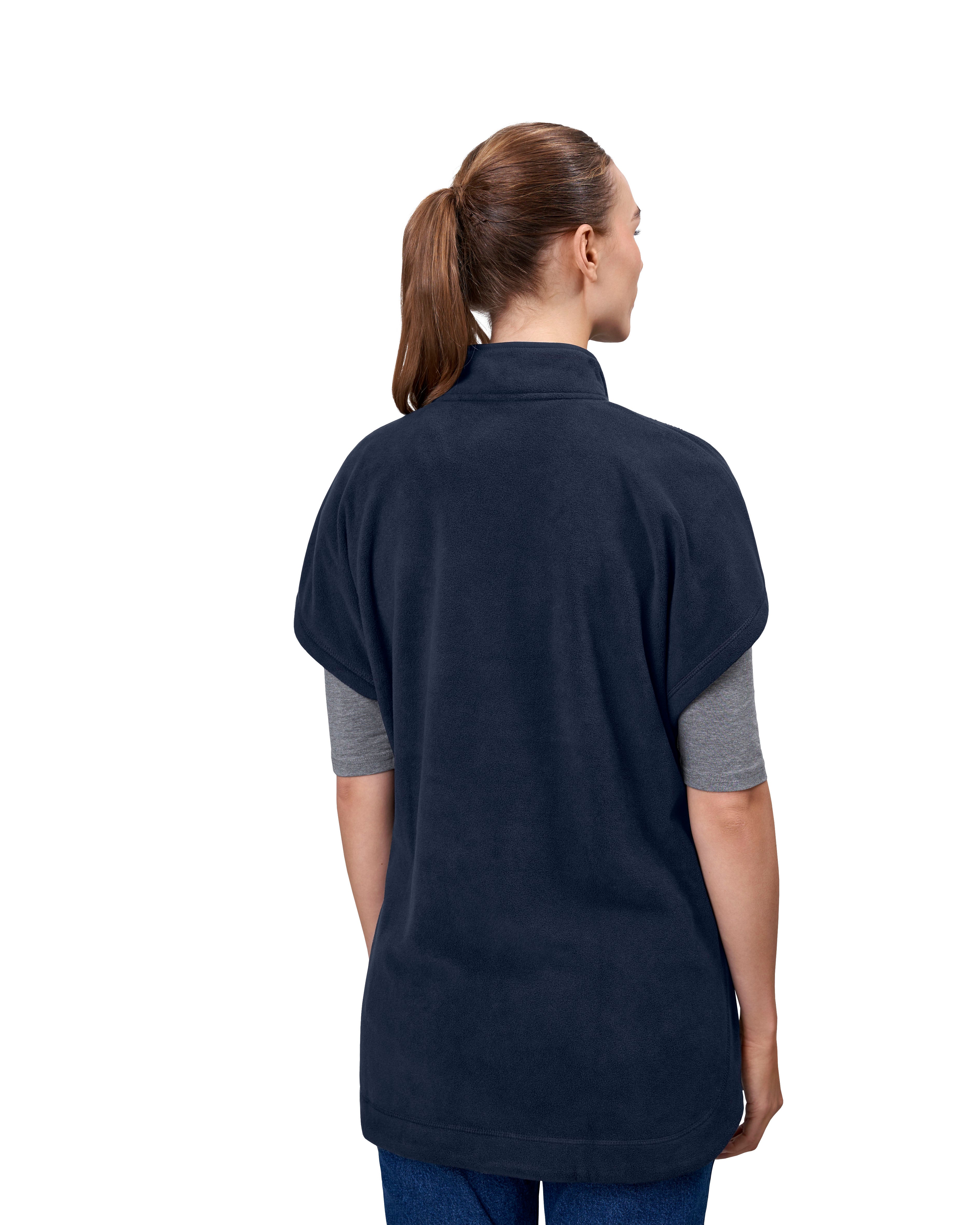 ID 0808 Fleece tunika | unisex nærbillede med logo