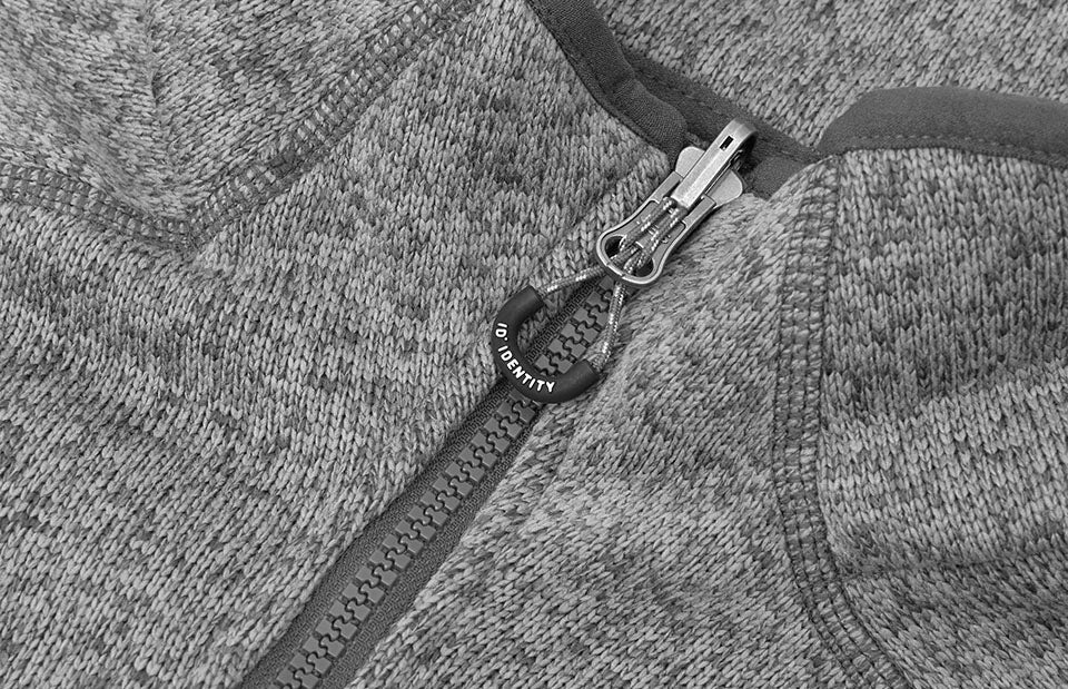 ID 0847 Zip-n-Mix fleece | melange detalje med logo
