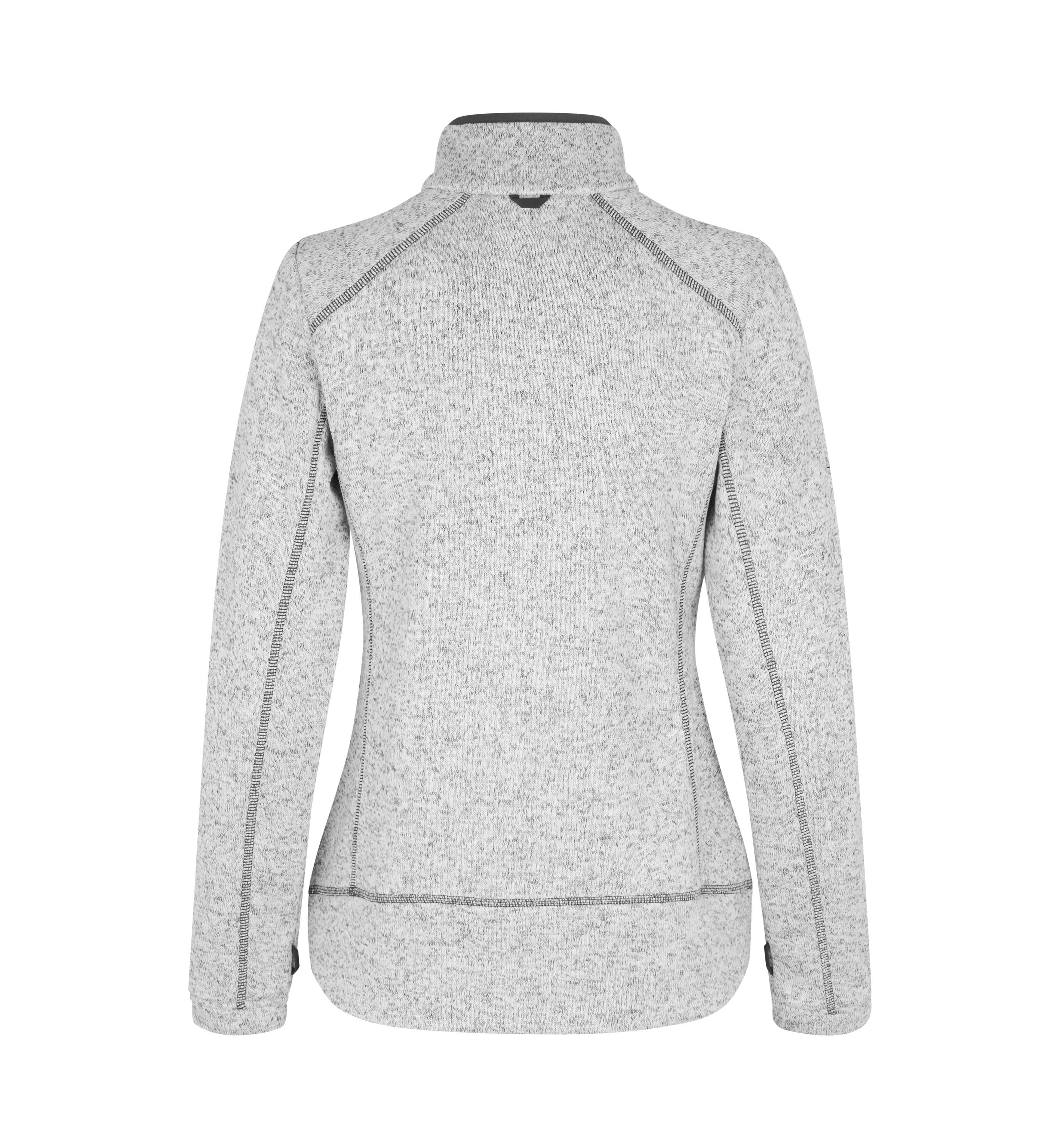 ID 0848 Zip-n-Mix fleece | melange | dame nærbillede med logo