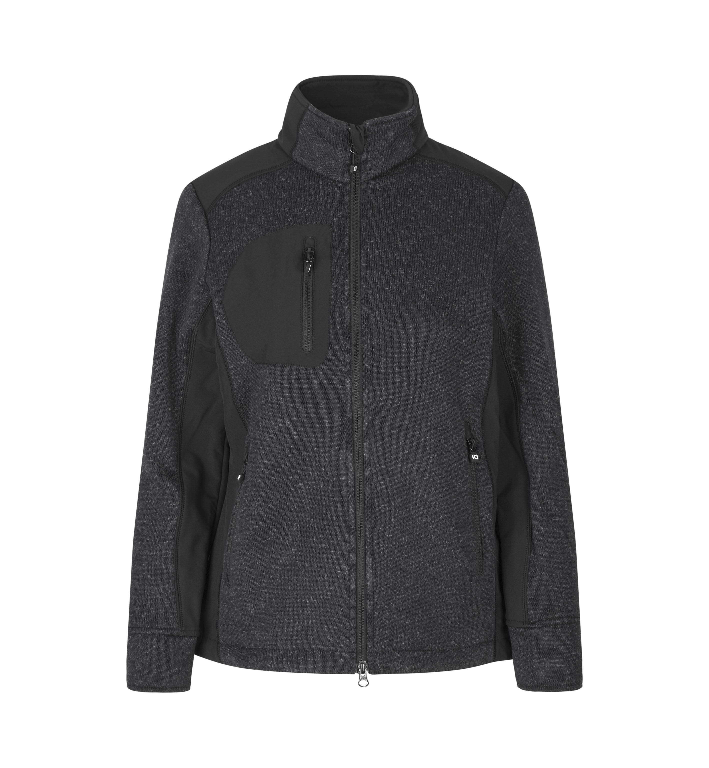 ID 0851 Cardigan | strikfleece | dame produktbillede med tryk