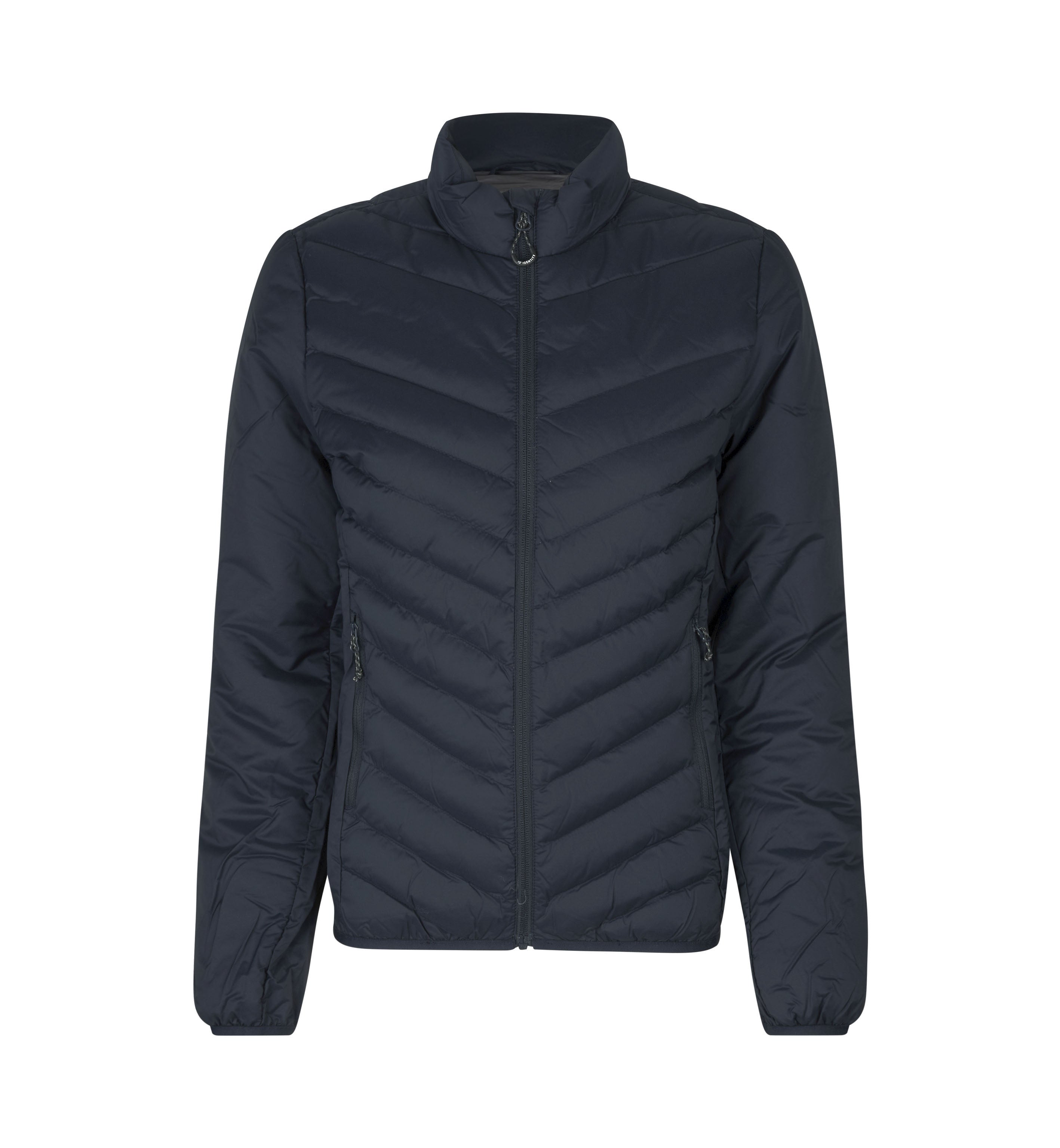 ID 0897 Padded jakke | stretch | dame nærbillede med tryk
