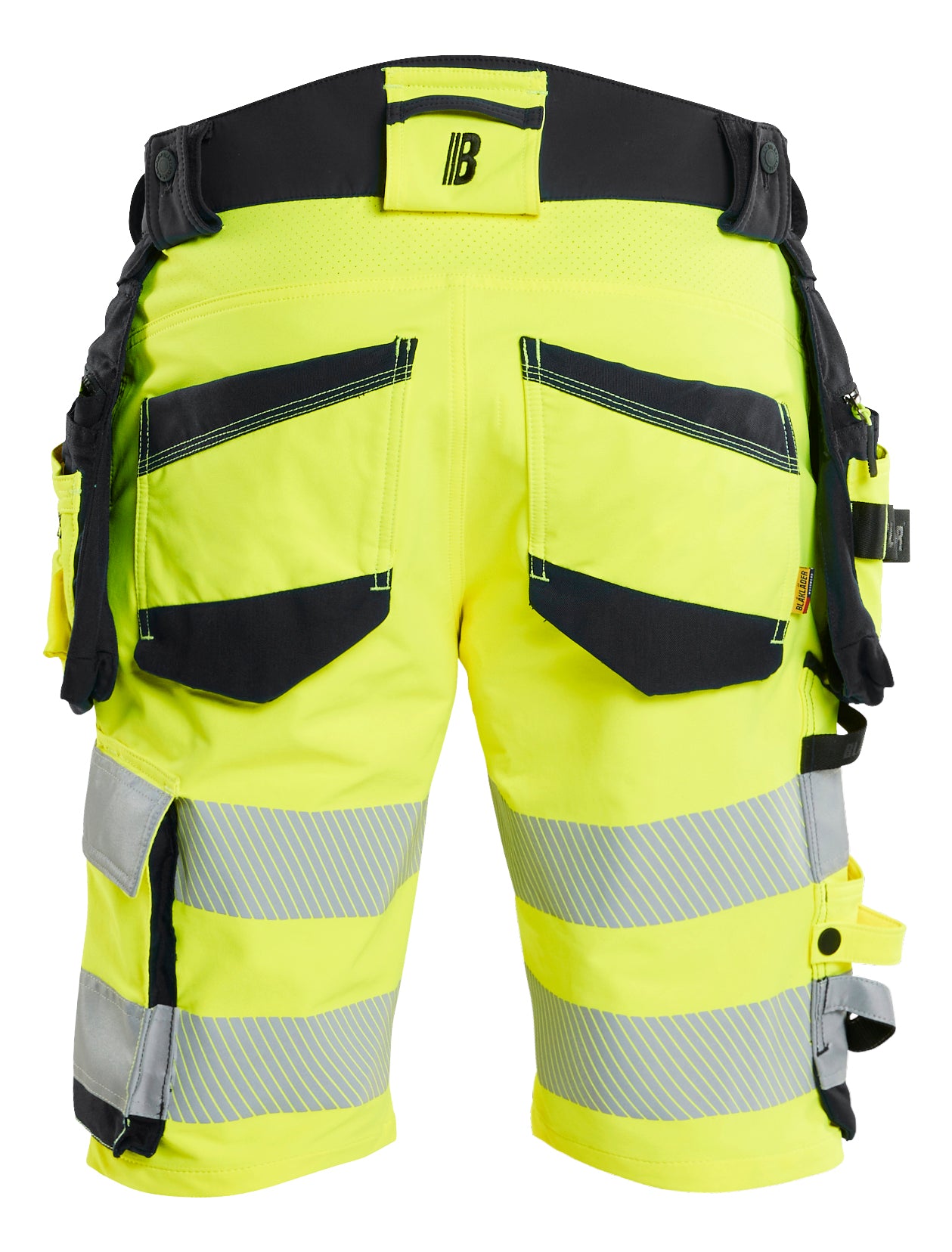 Blåkläder 1120 High Vis Shorts 4-vejs Stretch nærbillede med logo