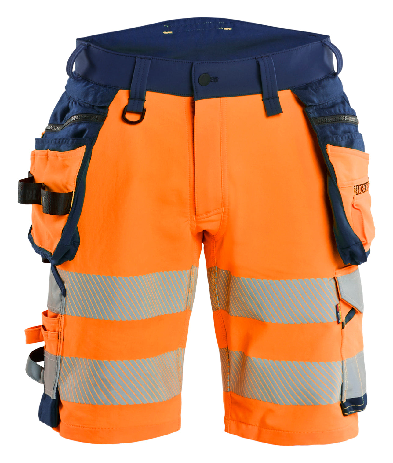 Blåkläder 1120 High Vis Shorts 4-vejs Stretch detalje med firmalogo