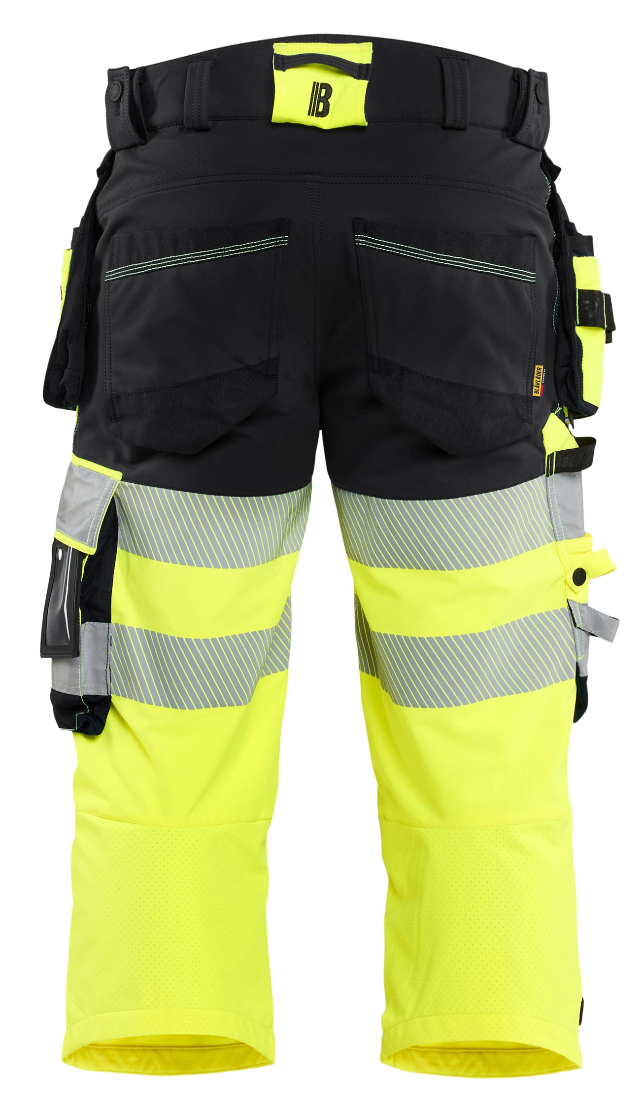 Blåkläder 1123 High Vis Knickers 4-vejs stretch nærbillede med logo