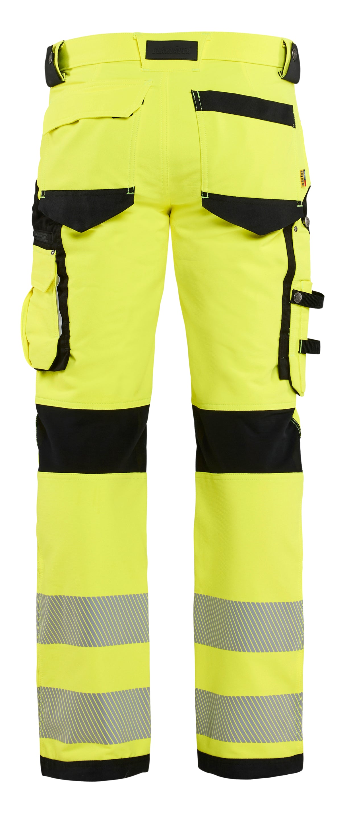 Blåkläder 1197 High vis buks 4-vejs stretch nærbillede med logo