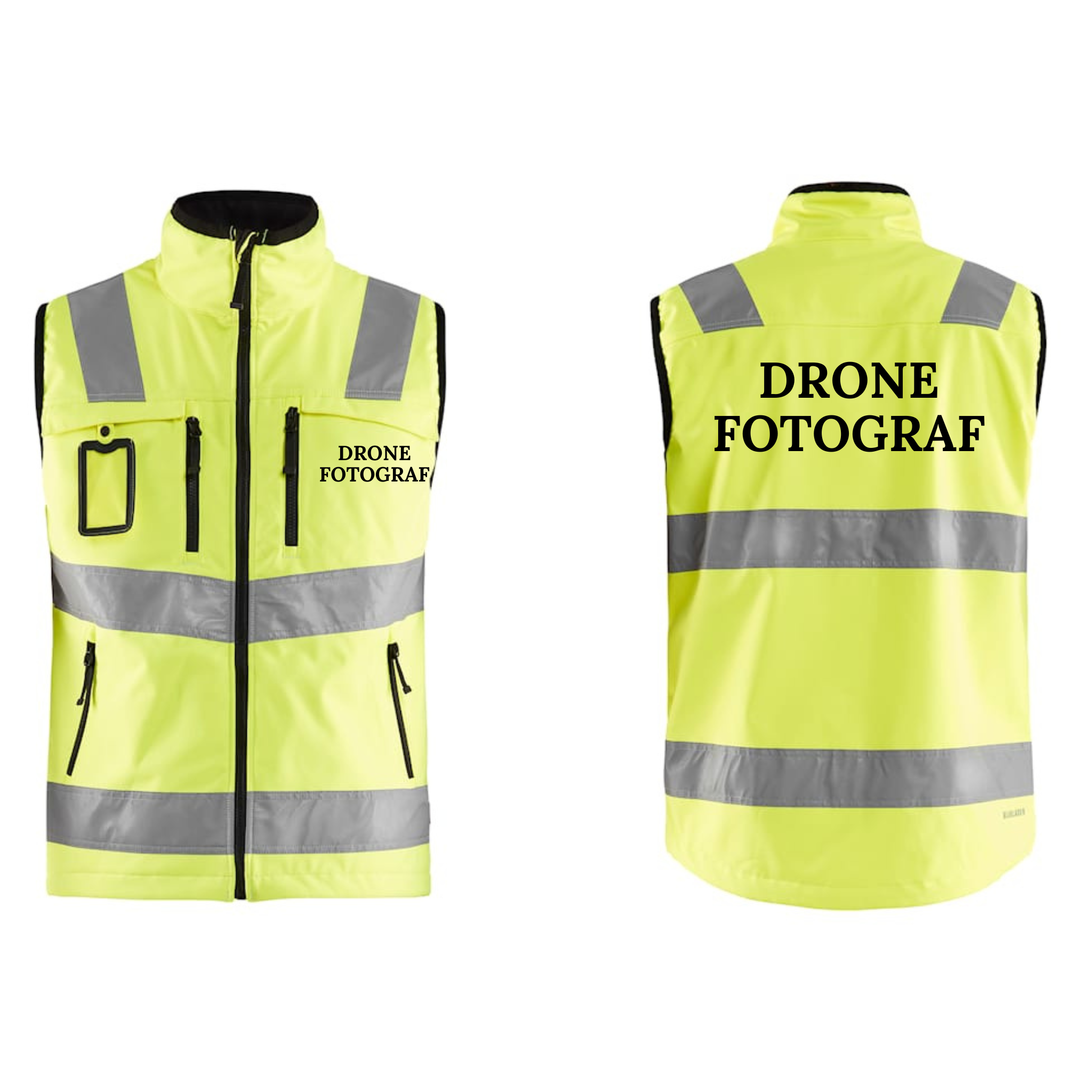 Pernille Laus Blåkläder 3049 High Vis Vest med tryk eller logo – arbejdstøj og firmatøj