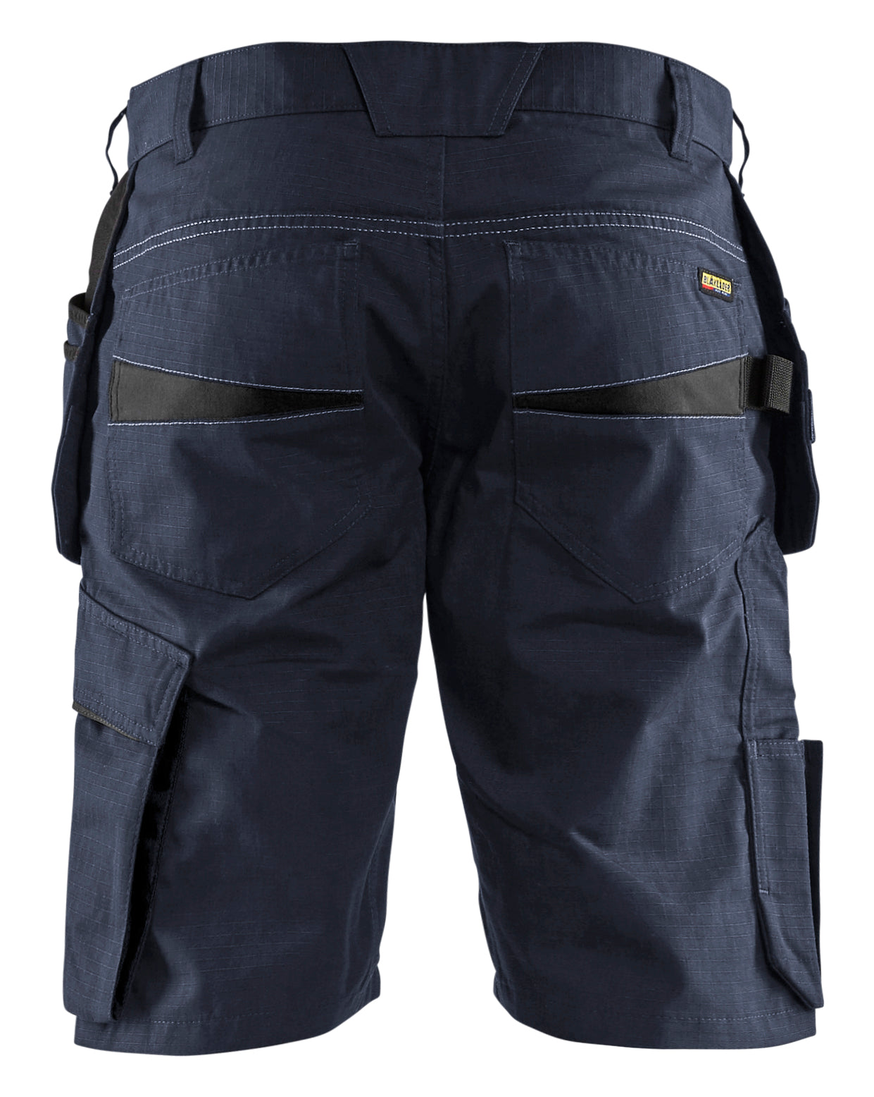 Blåkläder 1494 Serviceshorts med Værktøjslommer nærbillede med logo