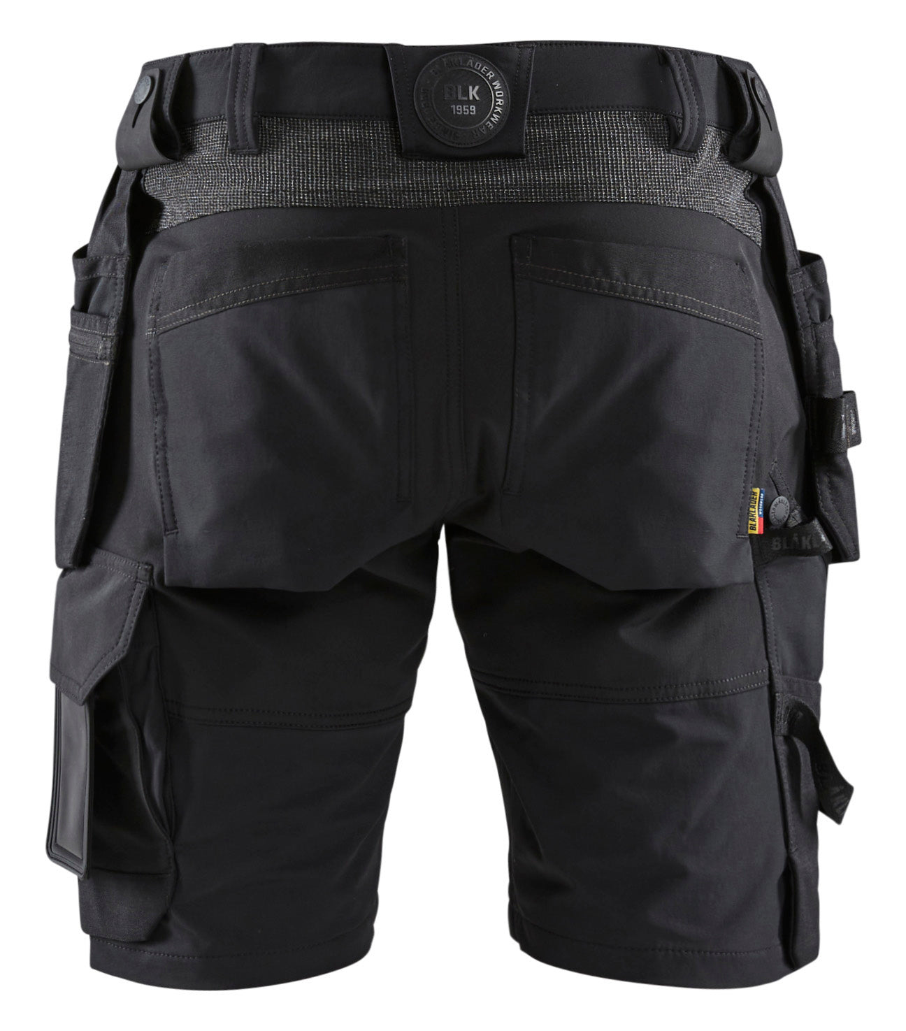 Blåkläder 1520 Håndværker Shorts 4-vejs stretch nærbillede med logo