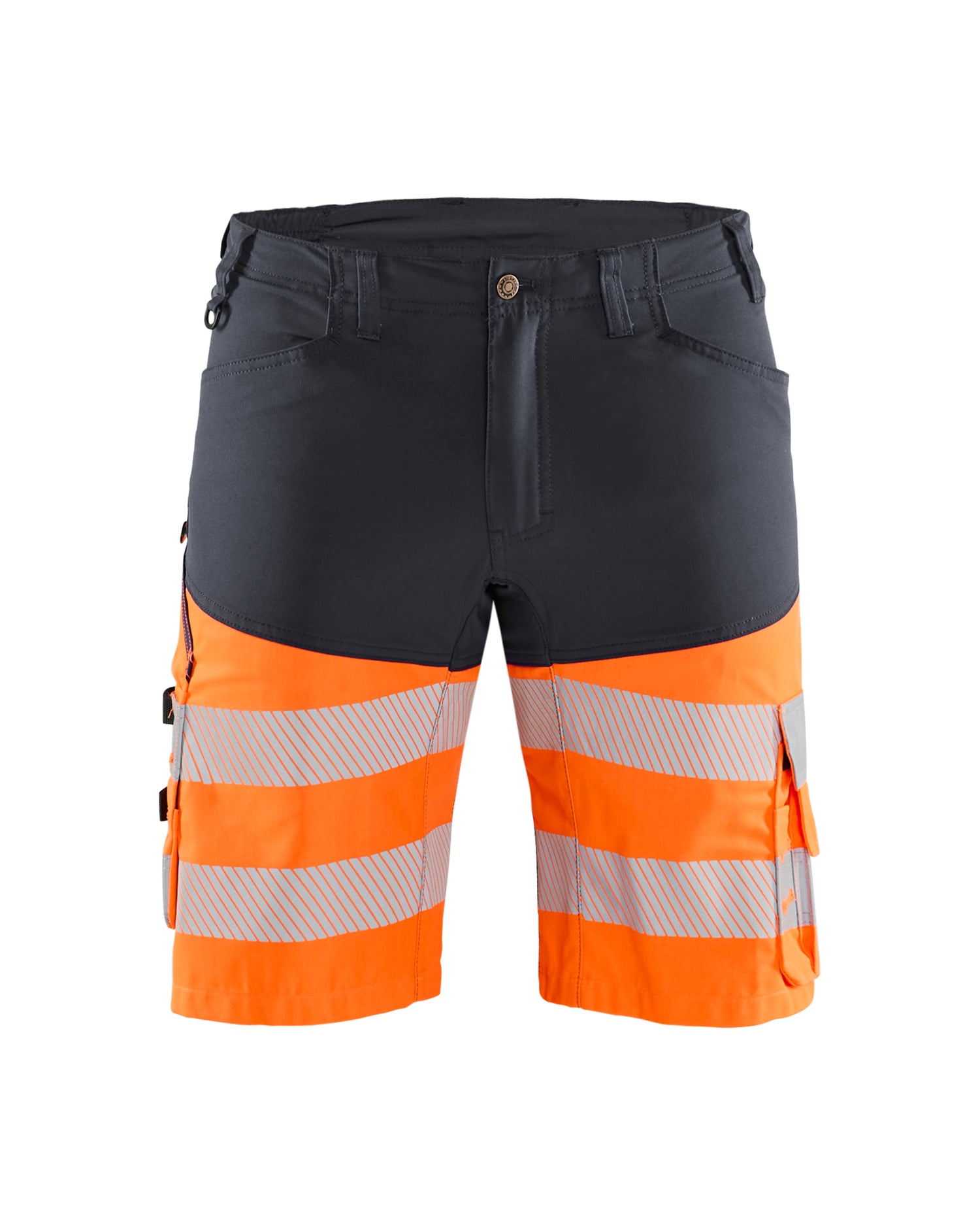 Blåkläder 1541 High Vis Shorts med stretch, Mellemgrå/High Vis Orange