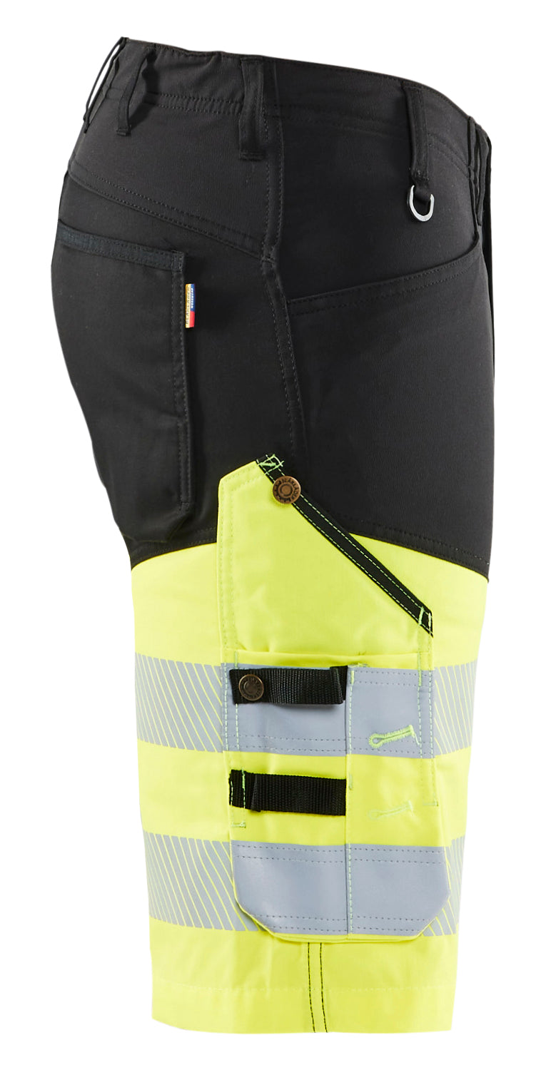 Blåkläder 1541 High Vis Shorts med stretch nærbillede til broderi