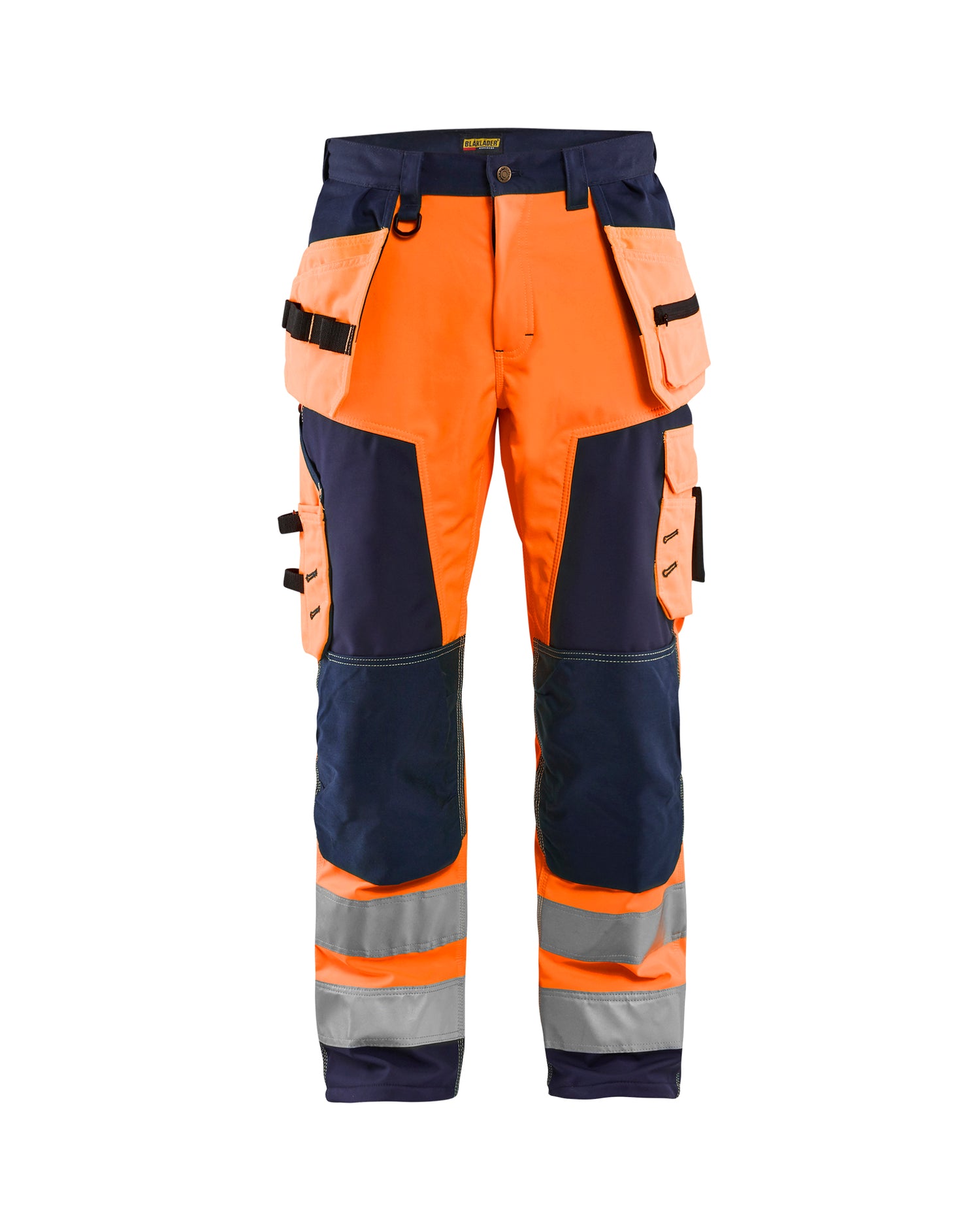 Blåkläder 1567 High Vis Softshell Buks, High Vis Orange/Marineblå