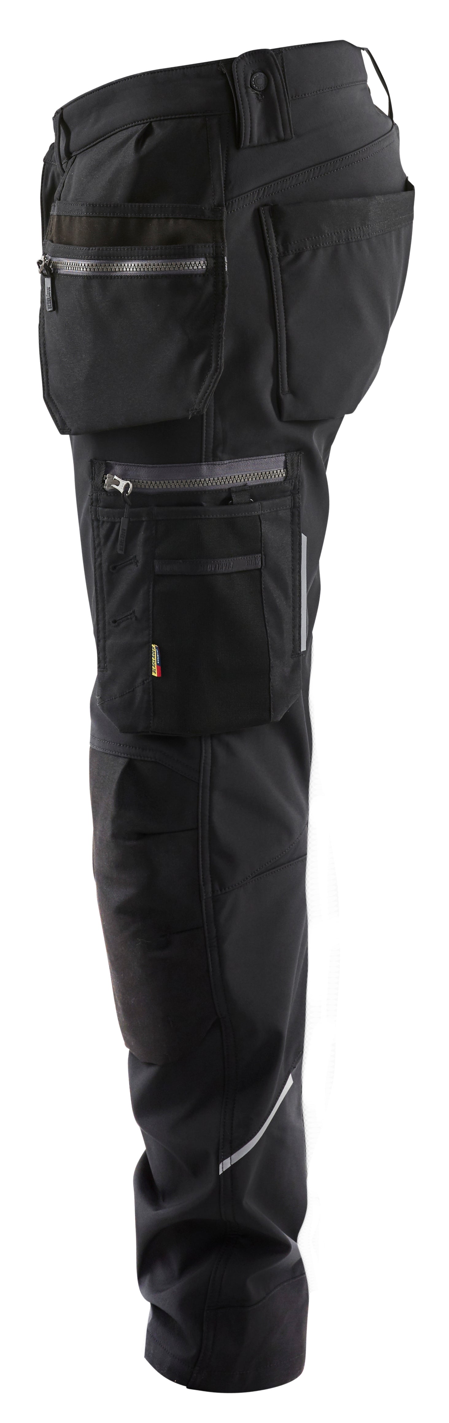 Blåkläder 1805 Håndværker Buks Softshell produktfoto med tryk
