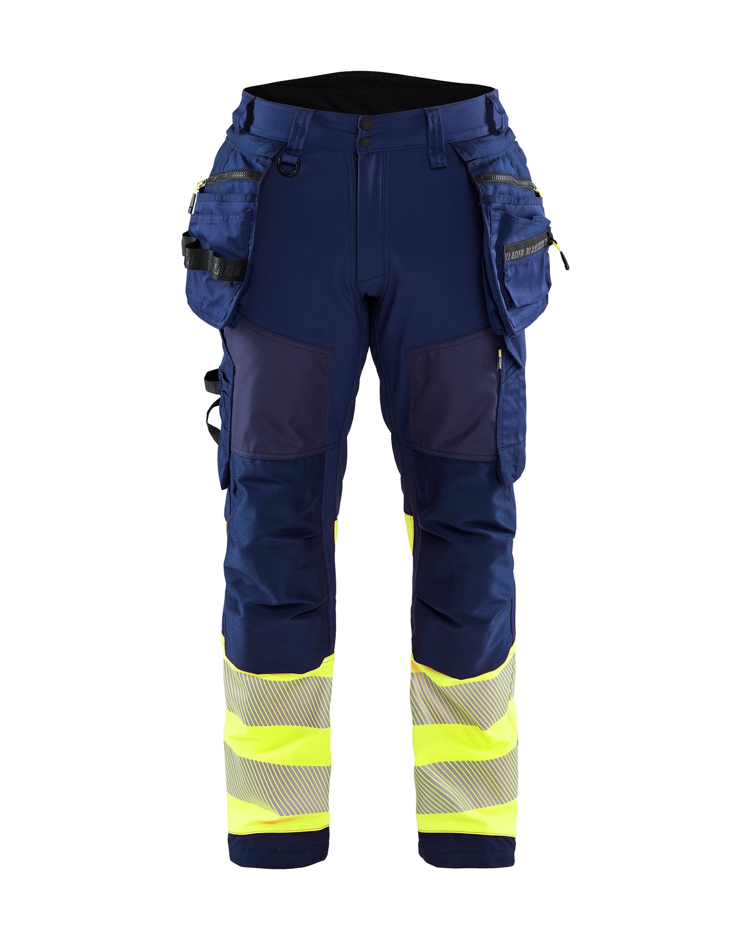 Blåkläder 1821 High Vis Softshell Buks, Marineblå/High Vis Gul