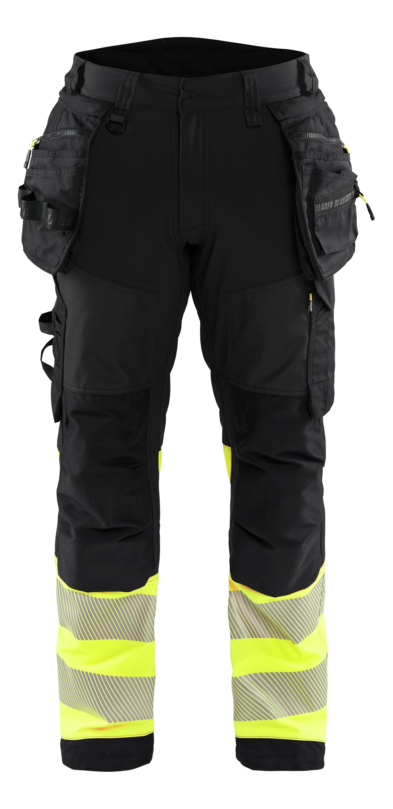 Blåkläder 1821 High Vis Softshell Buks detalje med firmalogo