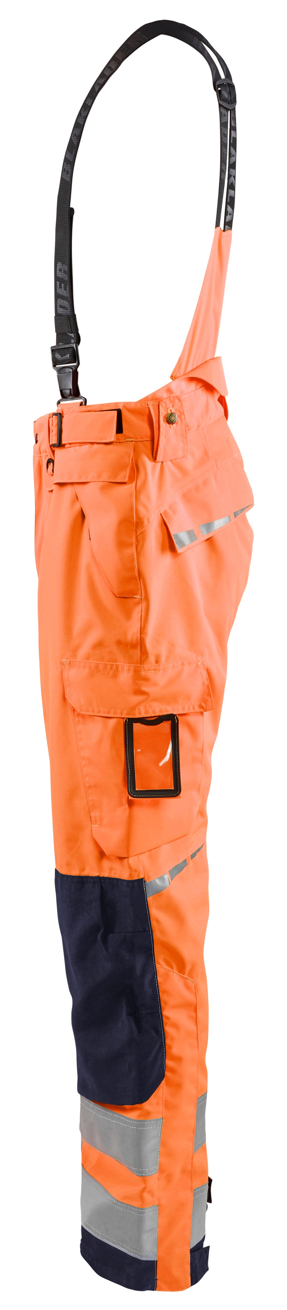 Blåkläder 1867 High Vis Skalbuks nærbillede med tryk