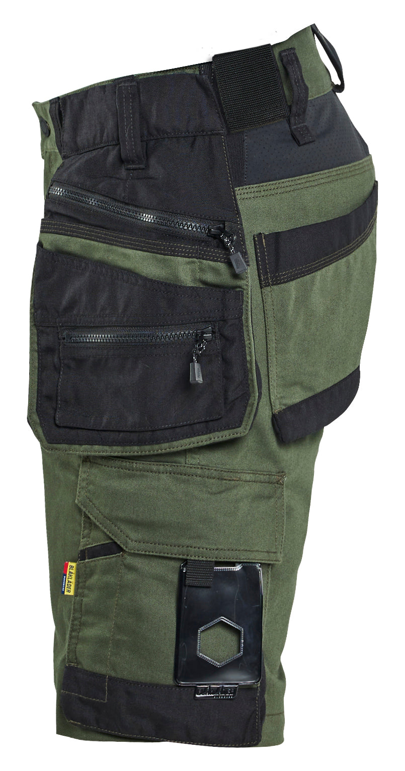 Blåkläder 1972 Striker Håndværkershorts med Stretch nærbillede med tryk