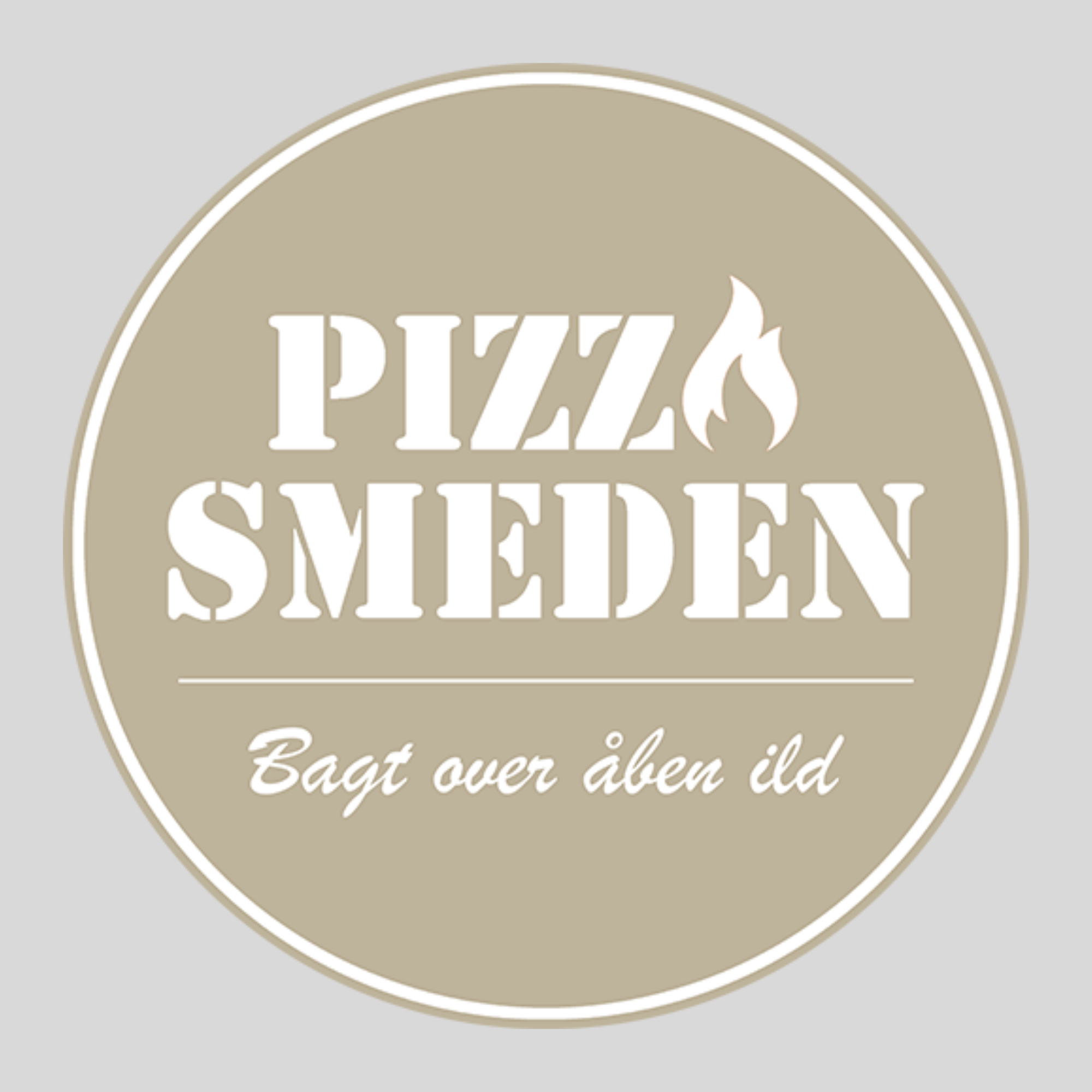 Pizzasmeden logo - 270x270 - 23215215, Hvid, Beige