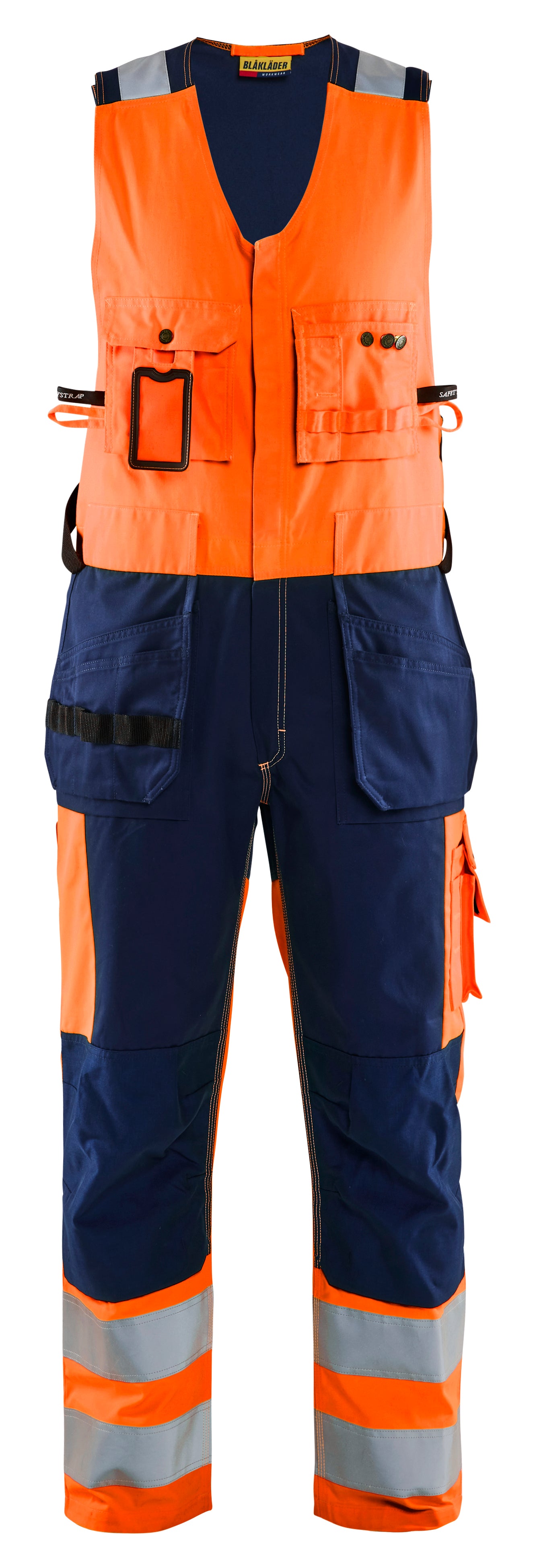Blåkläder 2653 High Vis Helbuks detalje med firmalogo
