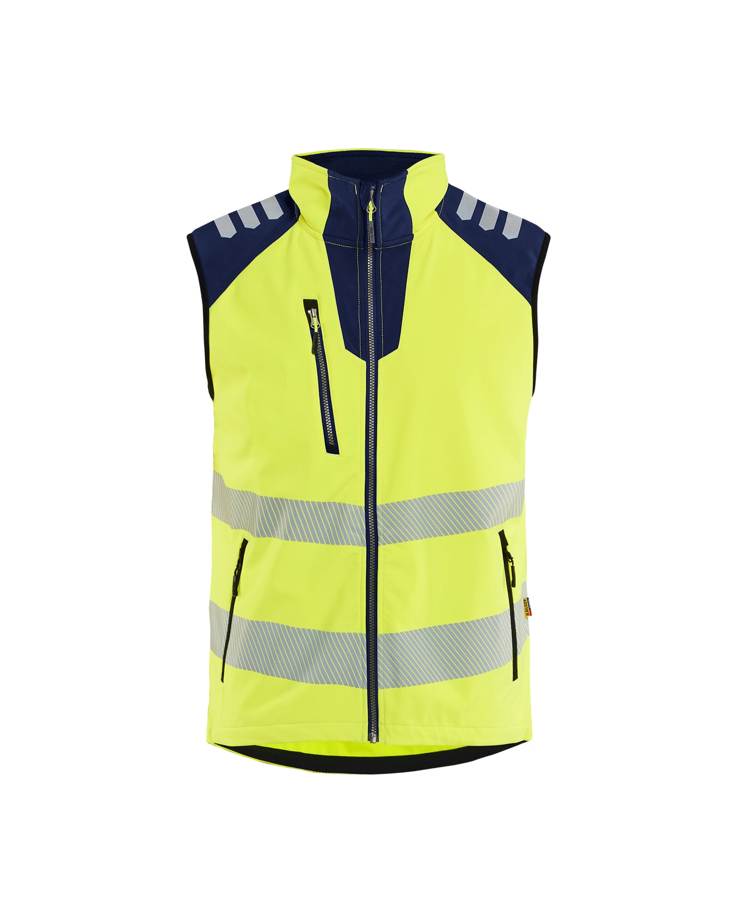 Blåkläder 3091 High Vis Softshell-Vest, High Vis Gul/Marineblå