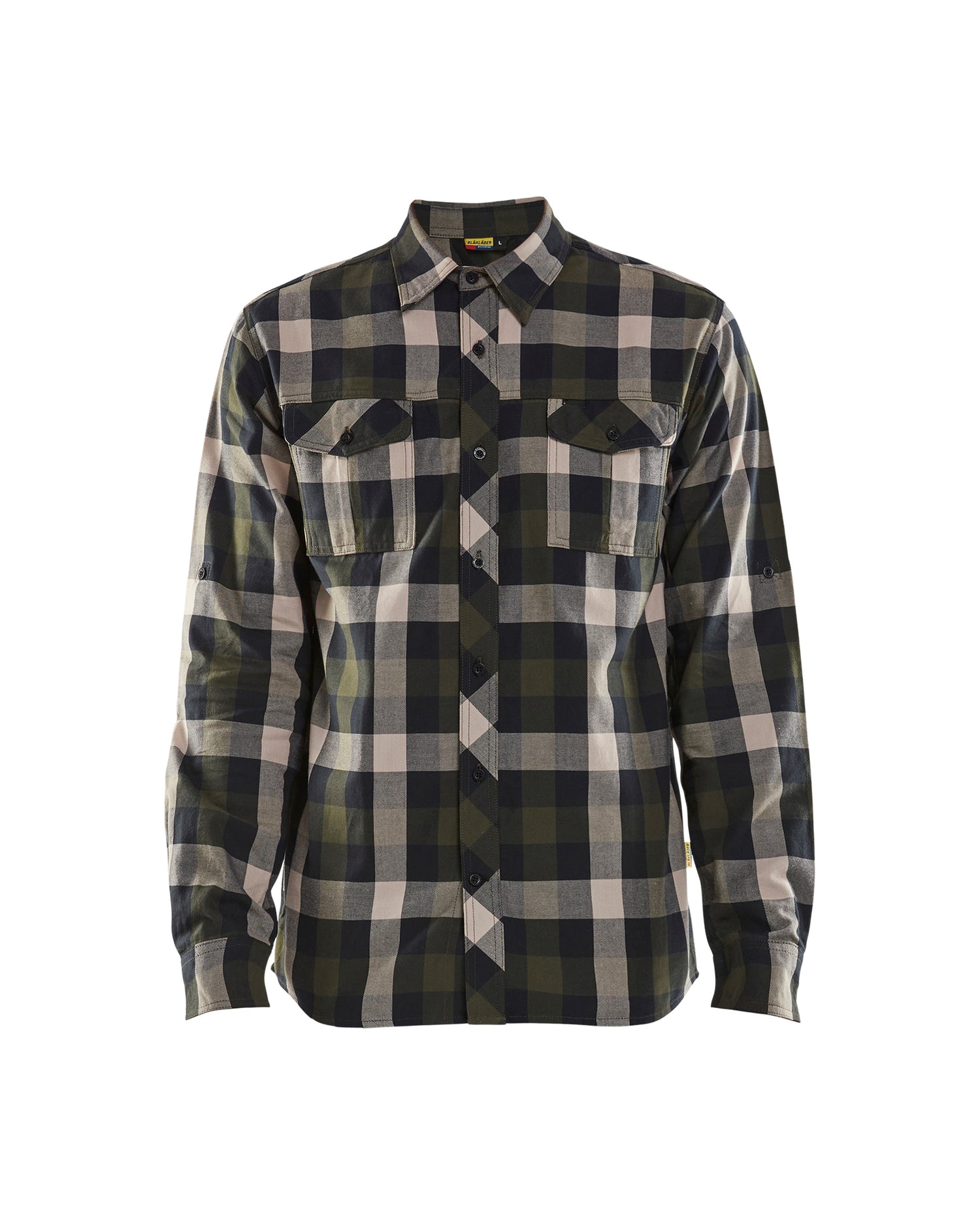 Blåkläder 3299 Flannelskjorte, Olivengrøn/Sort