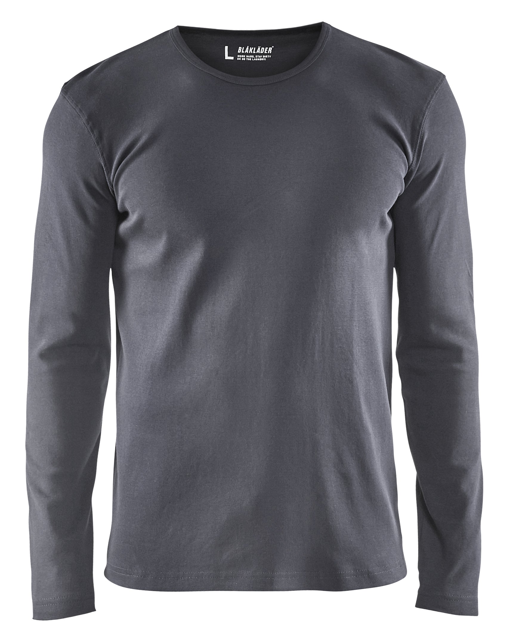 Blåkläder 3314 T-shirt lang ærme nærbillede med tryk