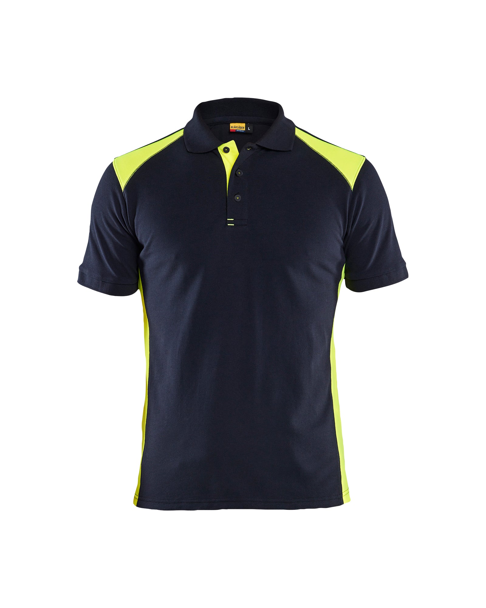 Blåkläder 3324 Poloshirt, Mørk Marineblå/High Vis Gul