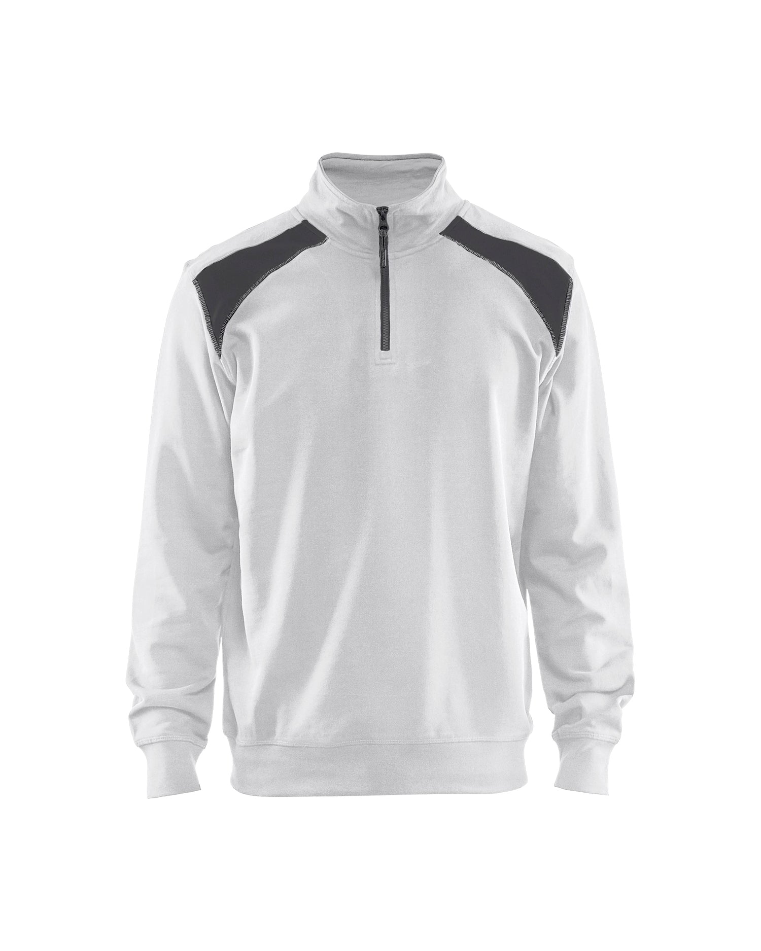 Blåkläder 3353 Sweatshirt half zip, Hvid/Mørk Grå
