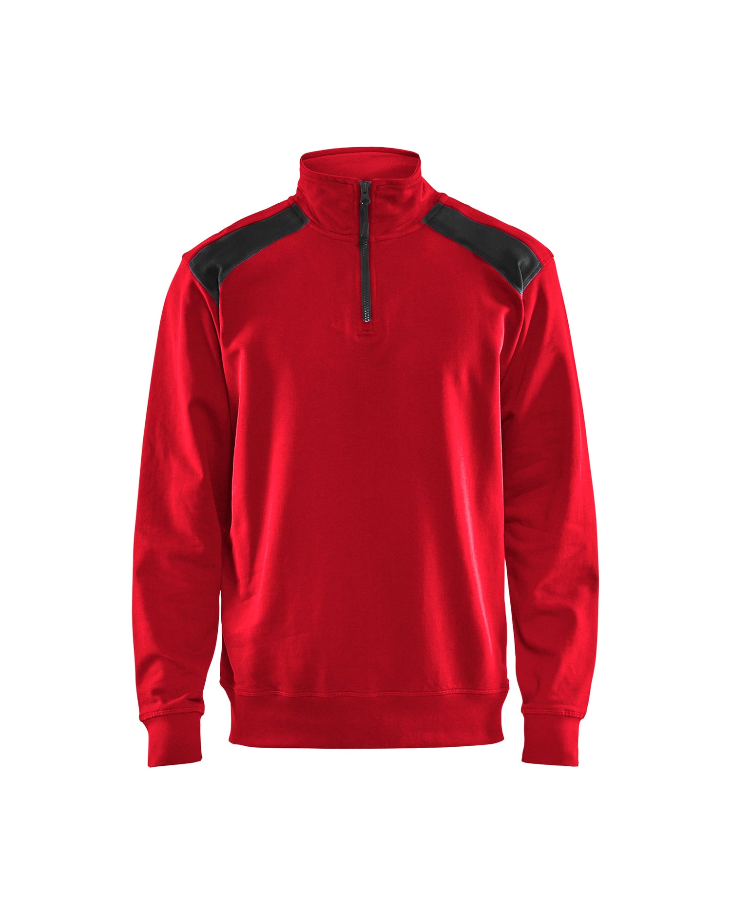 Blåkläder 3353 Sweatshirt half zip, Rød/Sort