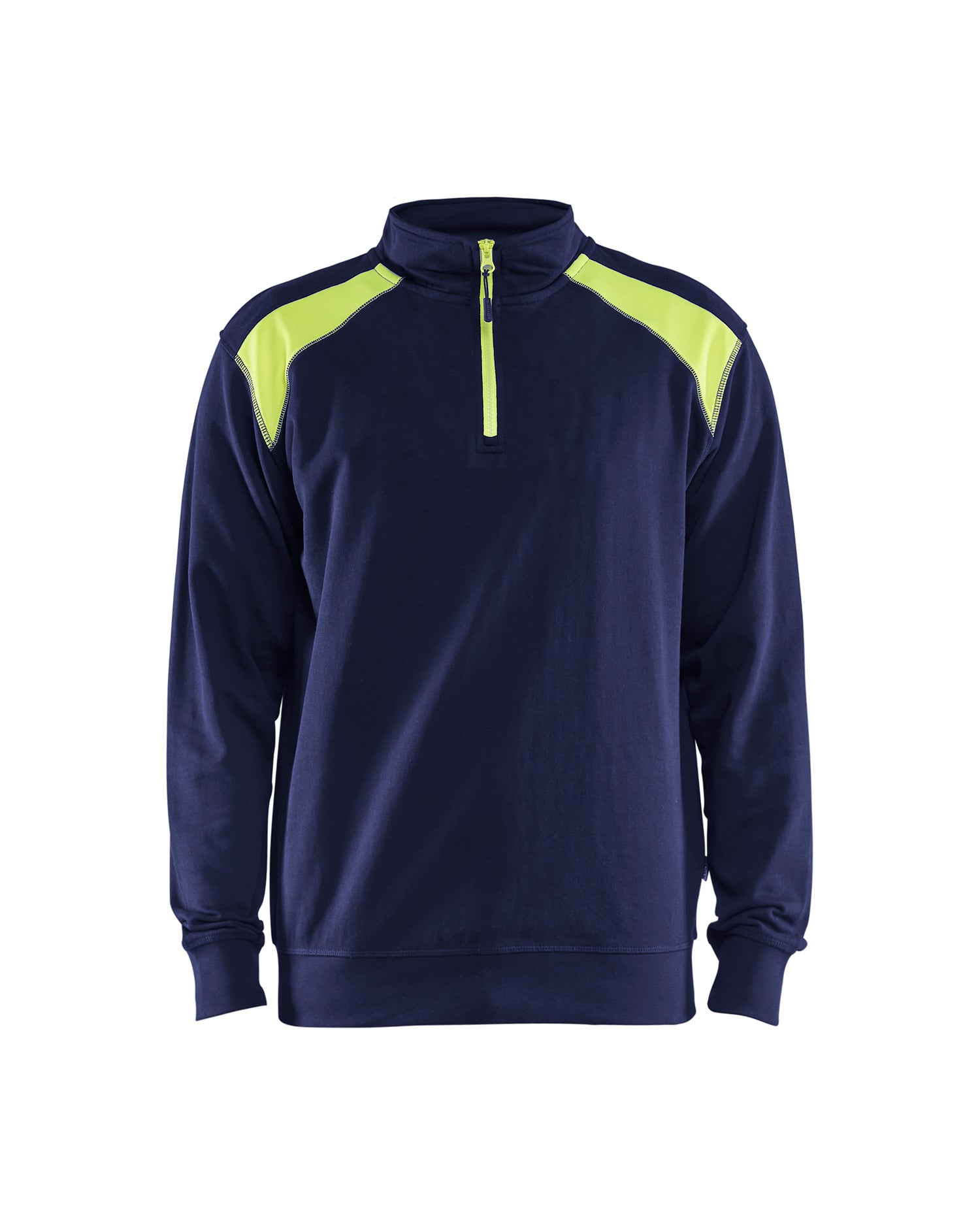 Blåkläder 3353 Sweatshirt half zip, Marineblå/High Vis Gul