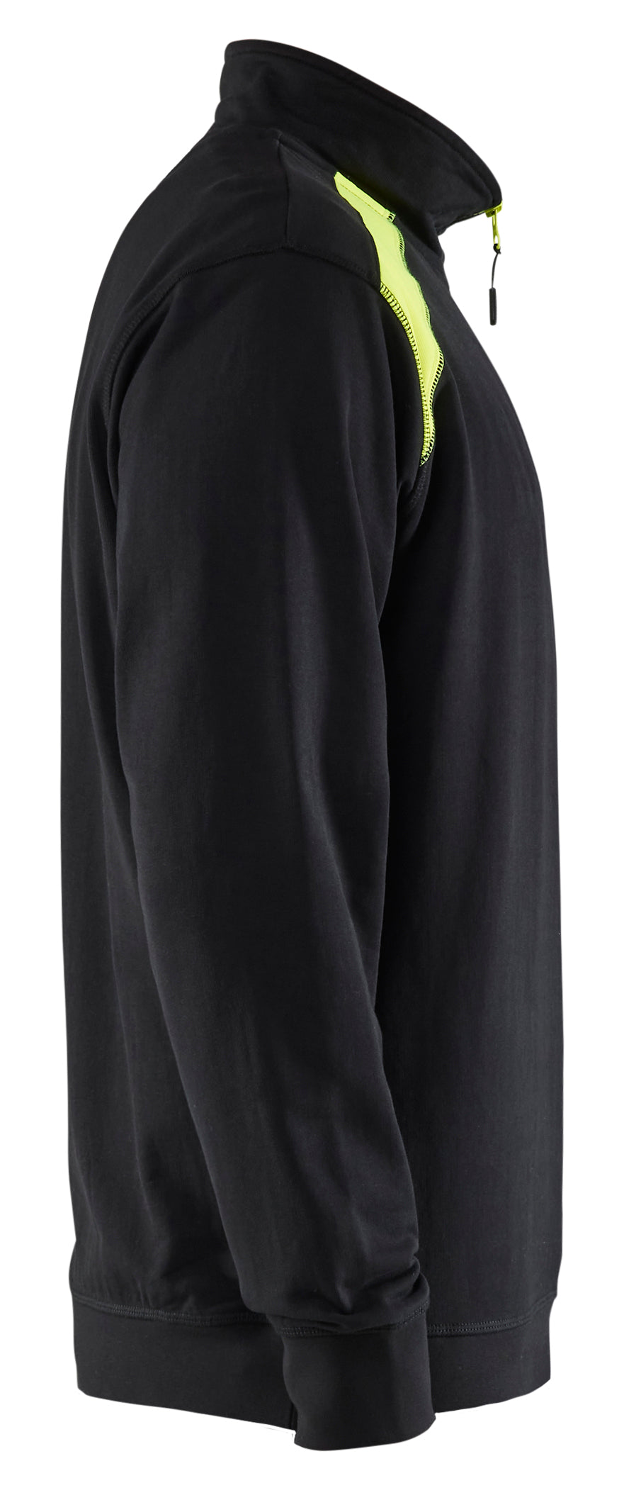 Blåkläder 3353 Sweatshirt half zip nærbillede med tryk
