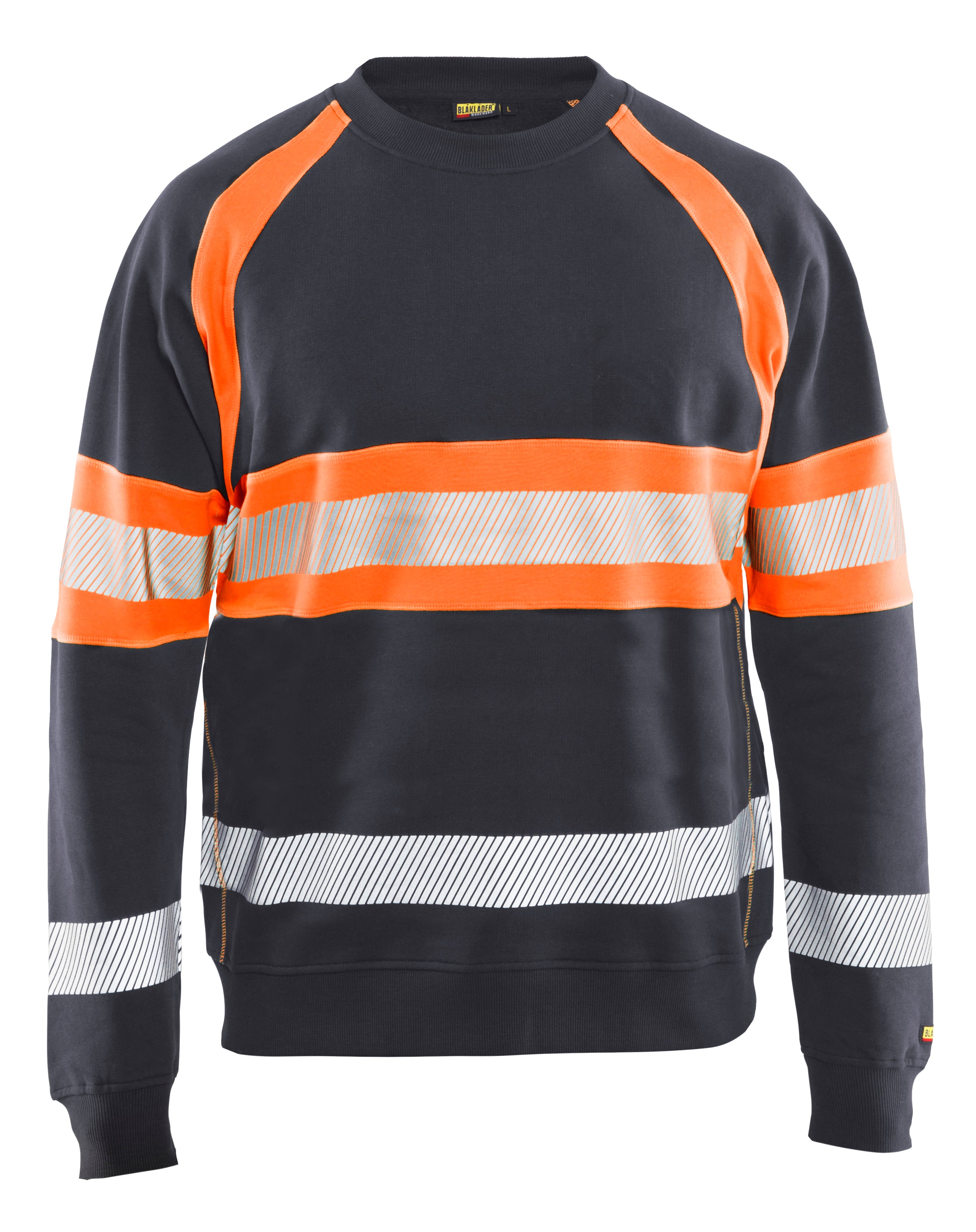 Blåkläder 3359 High Vis Sweatshirt detalje med firmalogo