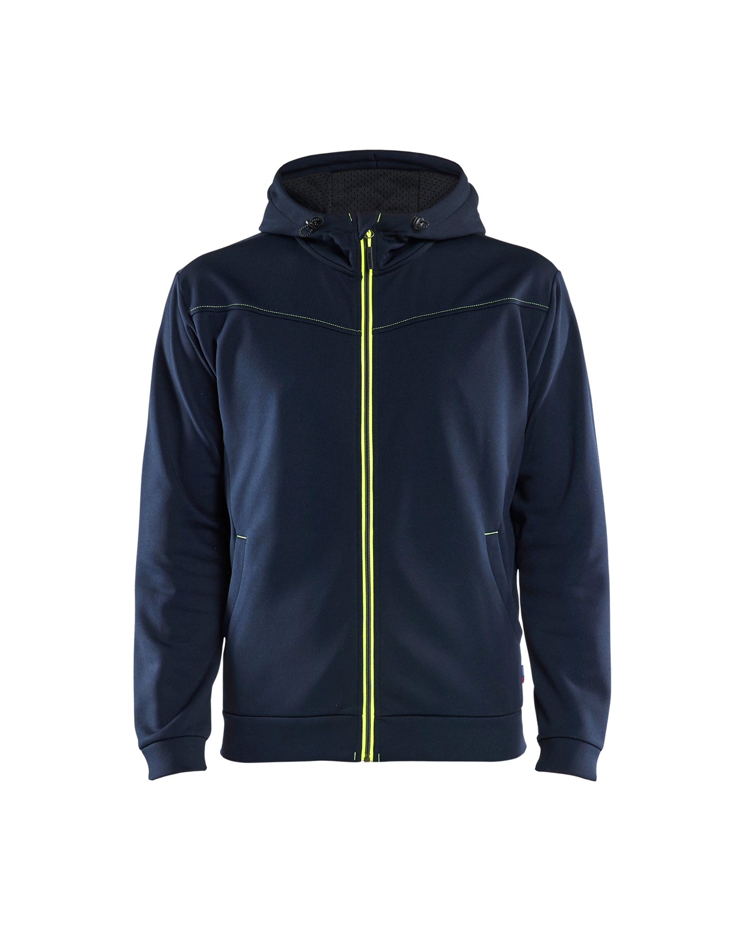 Blåkläder 3363 Hættetrøje full zip, Mørk Marineblå/High Vis Gul