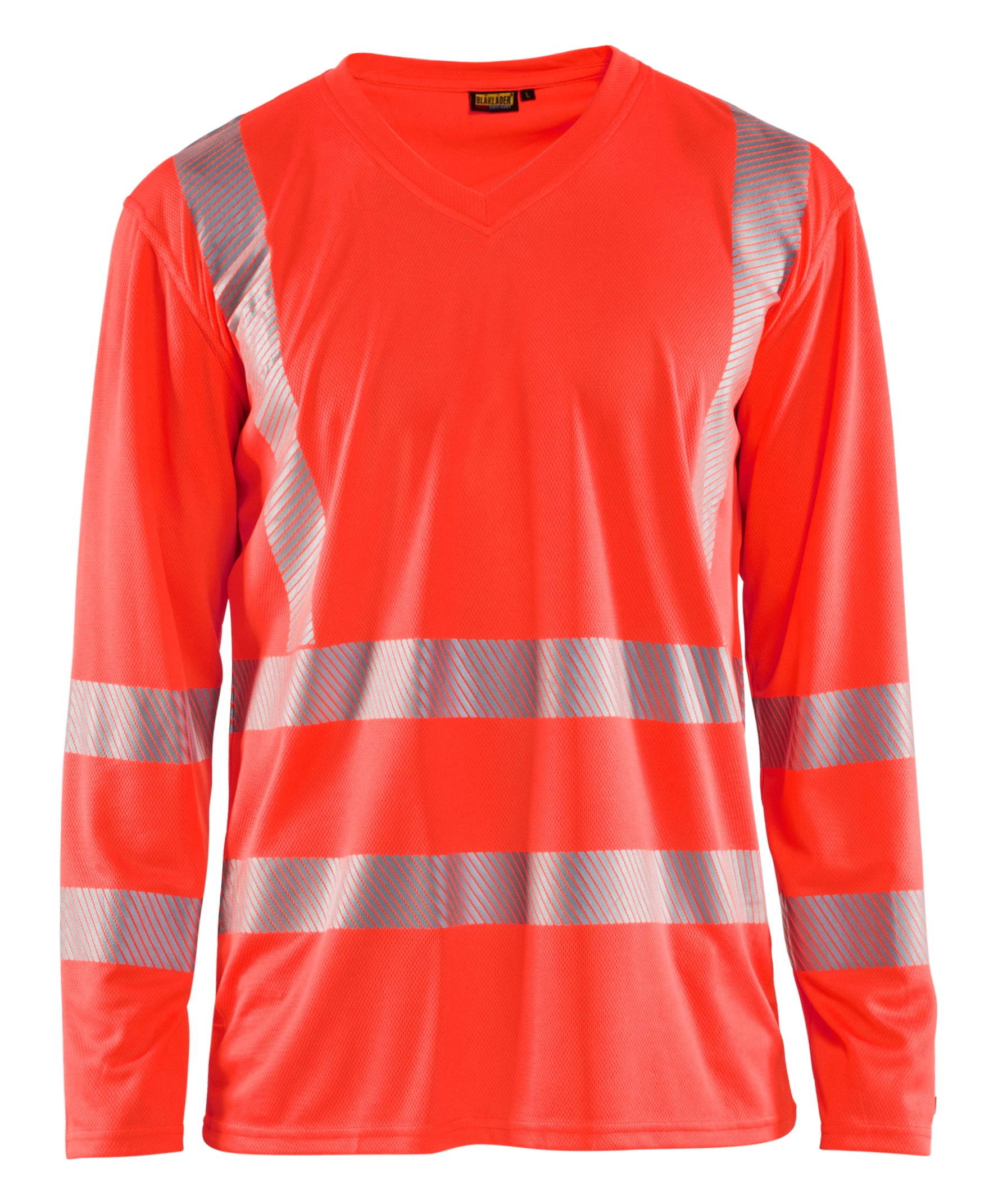 Blåkläder 3385 High Vis UV T-shirt lang ærme detalje med firmalogo