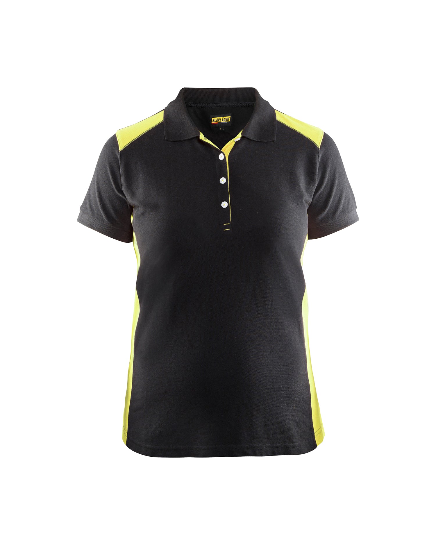 Blåkläder 3390 Dame Poloshirt, Sort/High Vis Gul