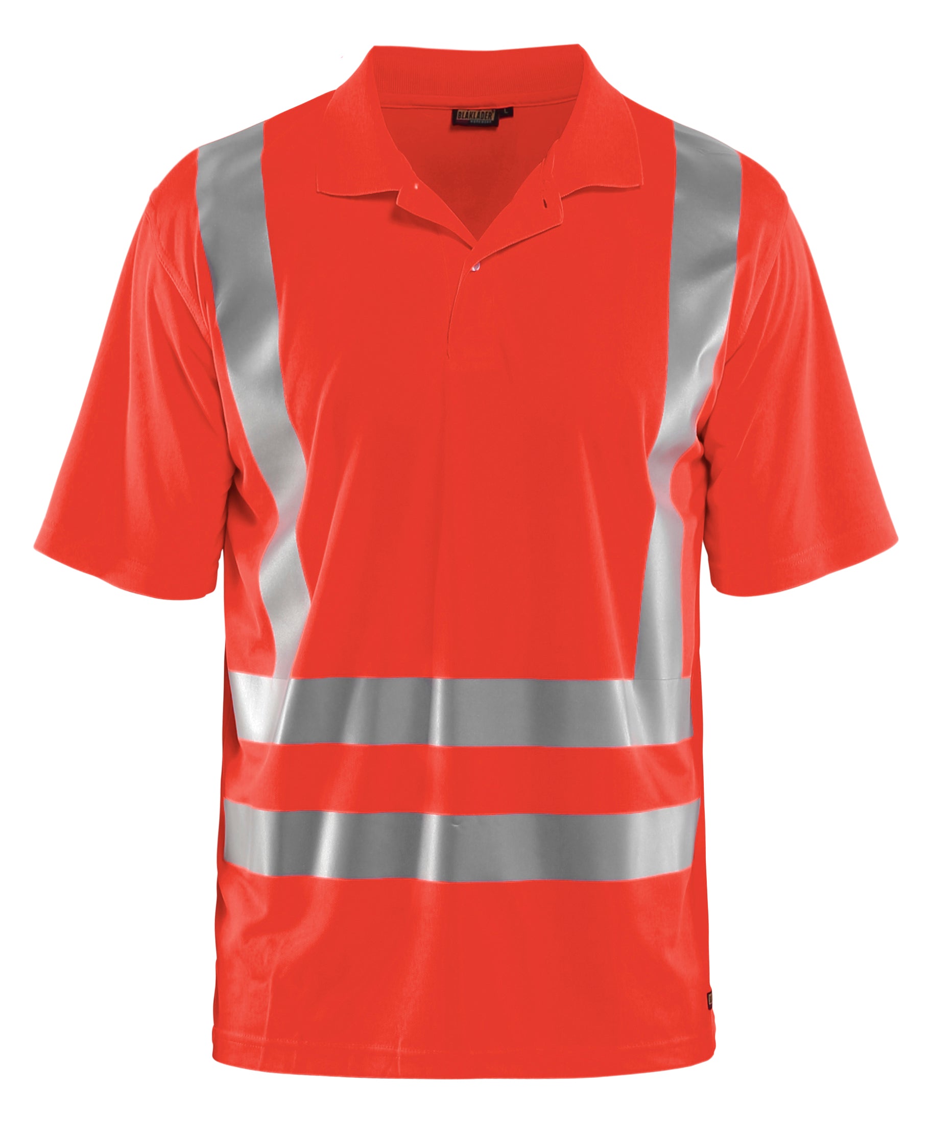 Blåkläder 3391 High Vis UV Poloshirt detalje med firmalogo