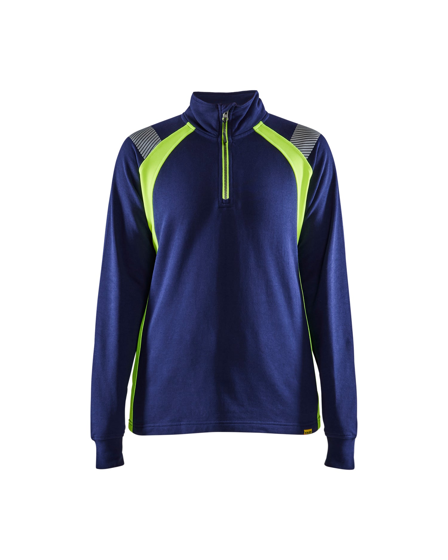 Blåkläder 3403 Dame Sweatshirt half zip, Marineblå/High Vis Gul