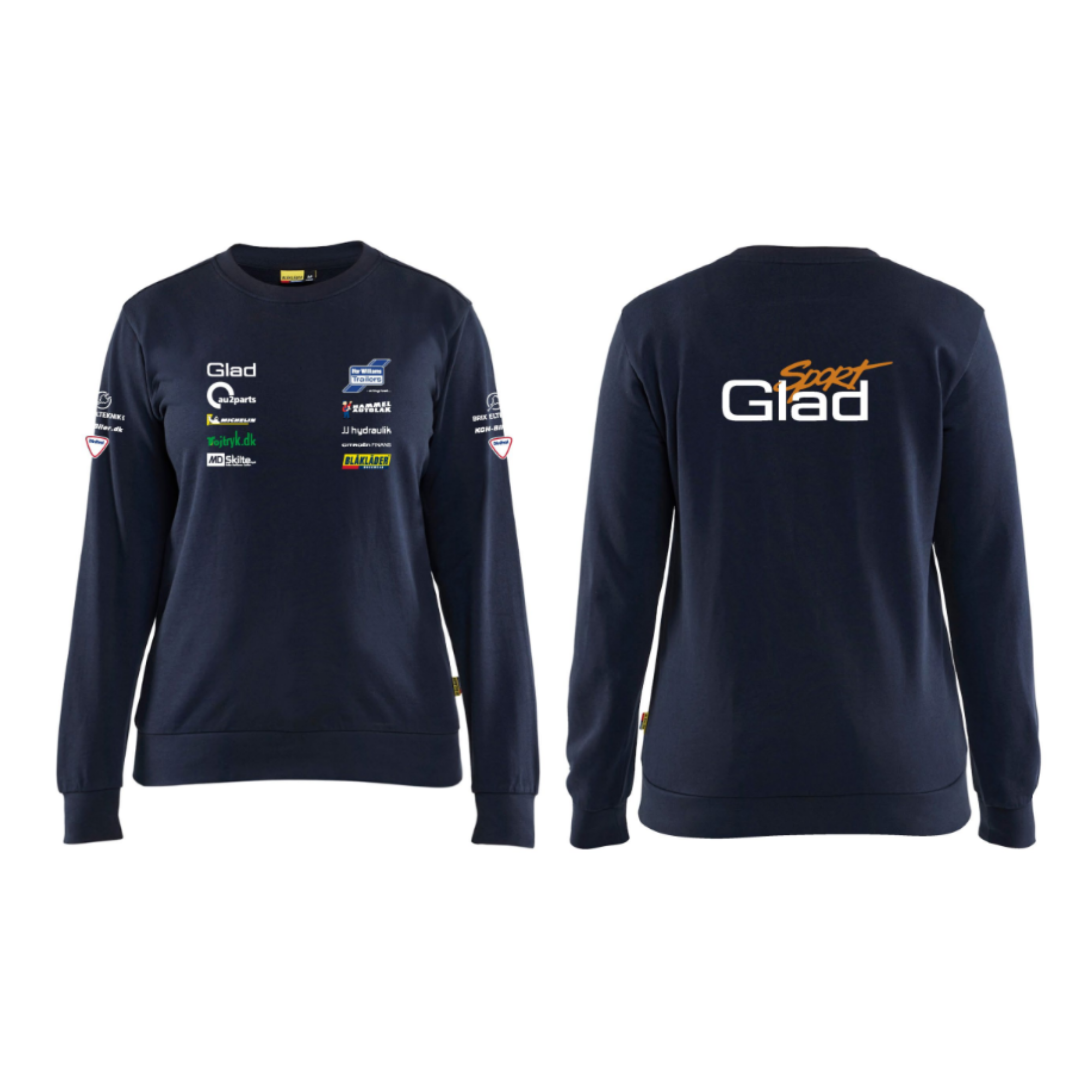 PEER GLADS Blåkläder 3405 Dame sweatshirt, Mørk Marineblå m/sponsorlogo