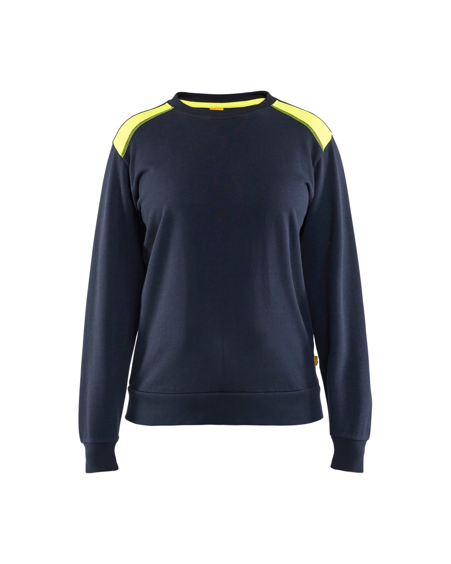 Blåkläder 3408 Dame Sweatshirt, Mørk Marineblå/High Vis Gul