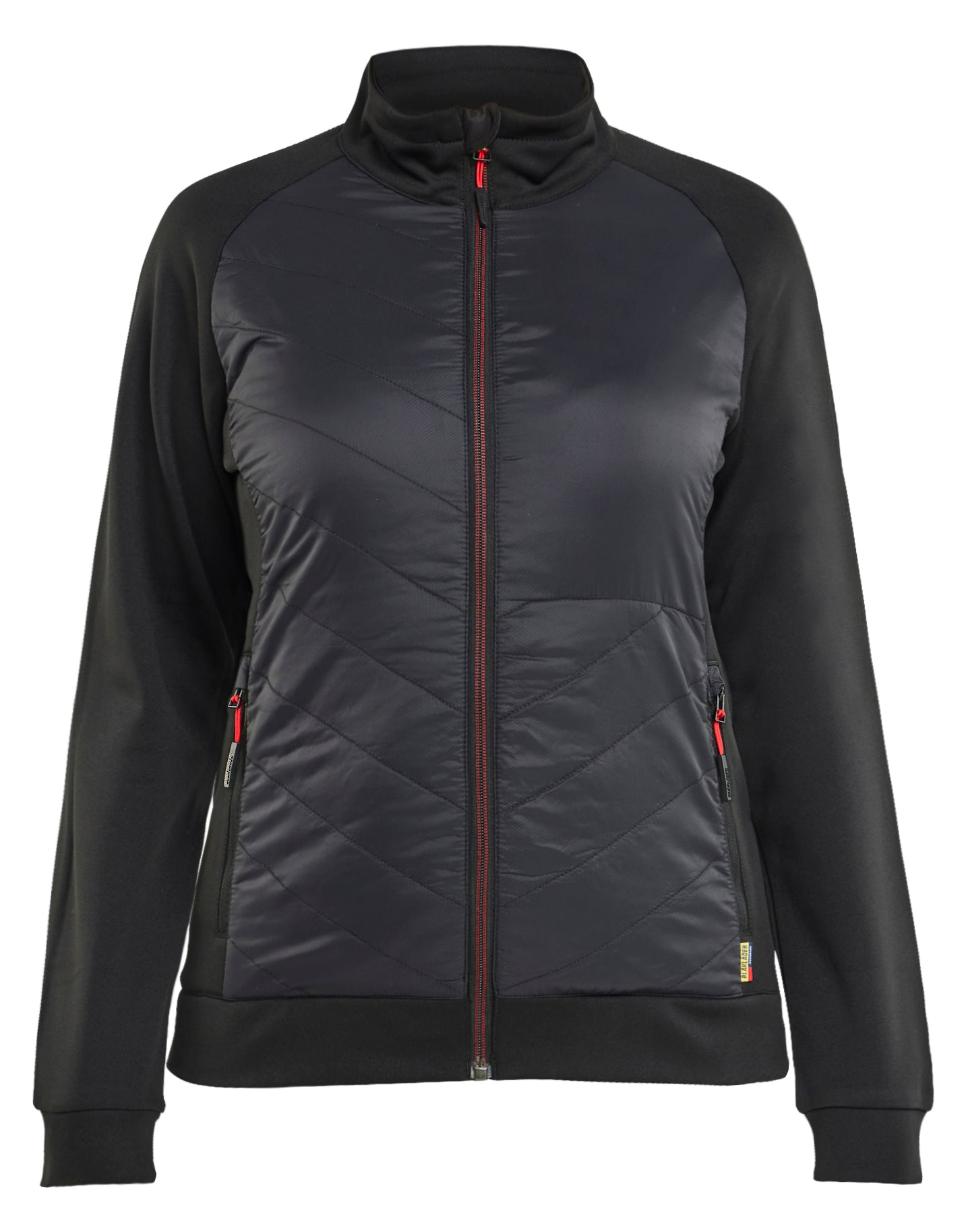 Blåkläder 3419 Dame Hybrid Sweatshirt detalje med firmalogo