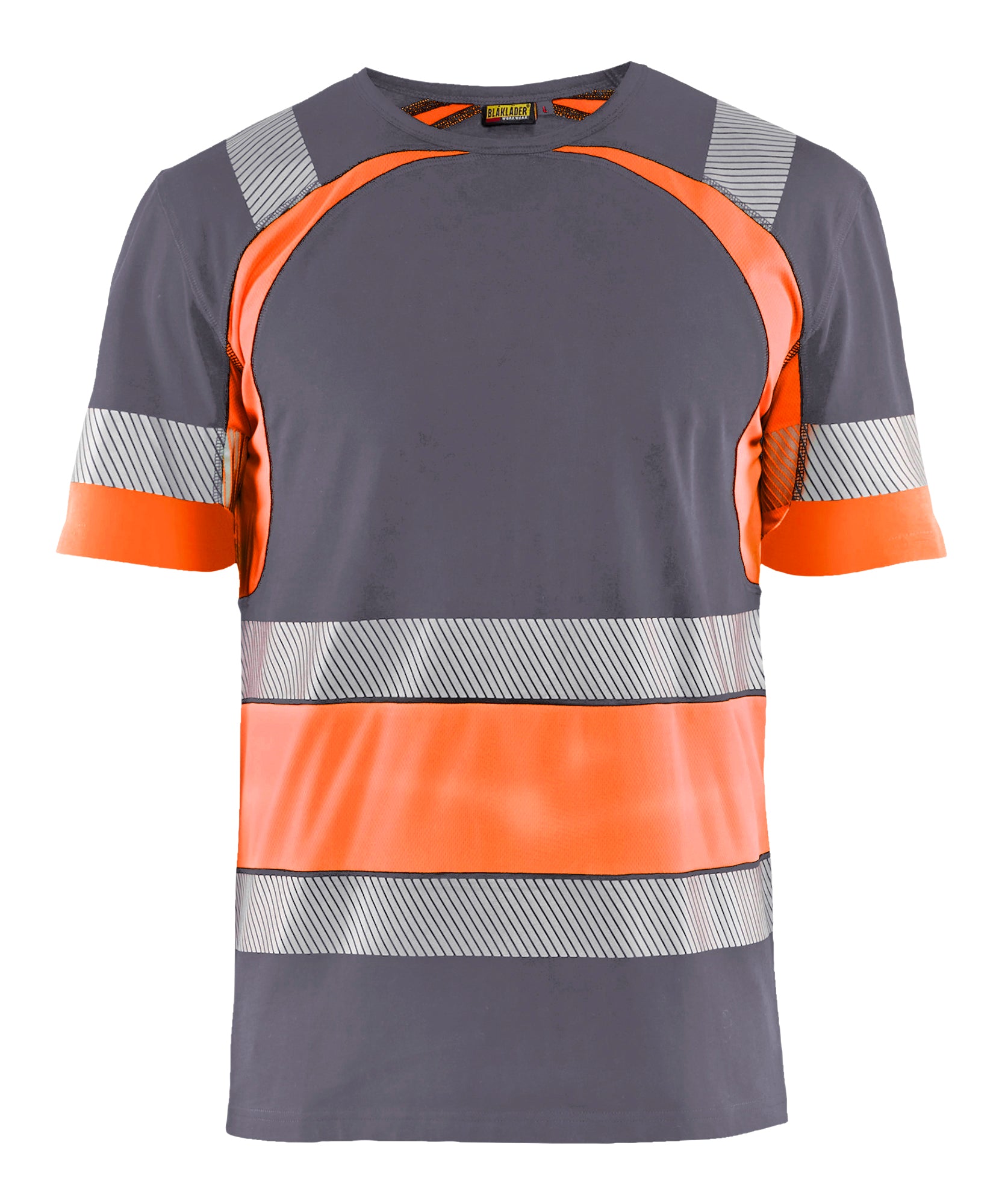 Blåkläder 3421 High Vis T-shirt detalje med firmalogo