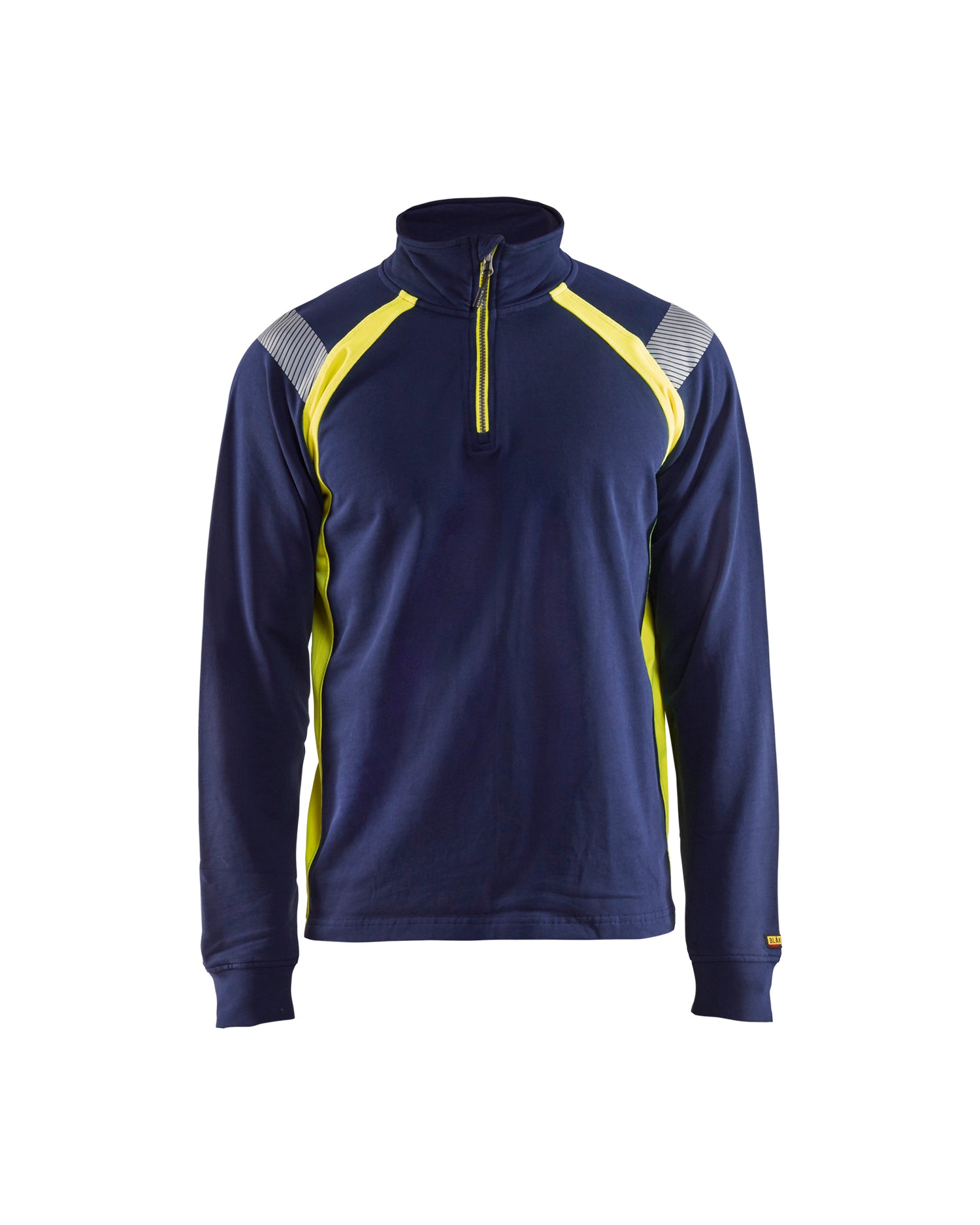 Blåkläder 3432 Sweatshirt half zip, Marineblå/High Vis Gul