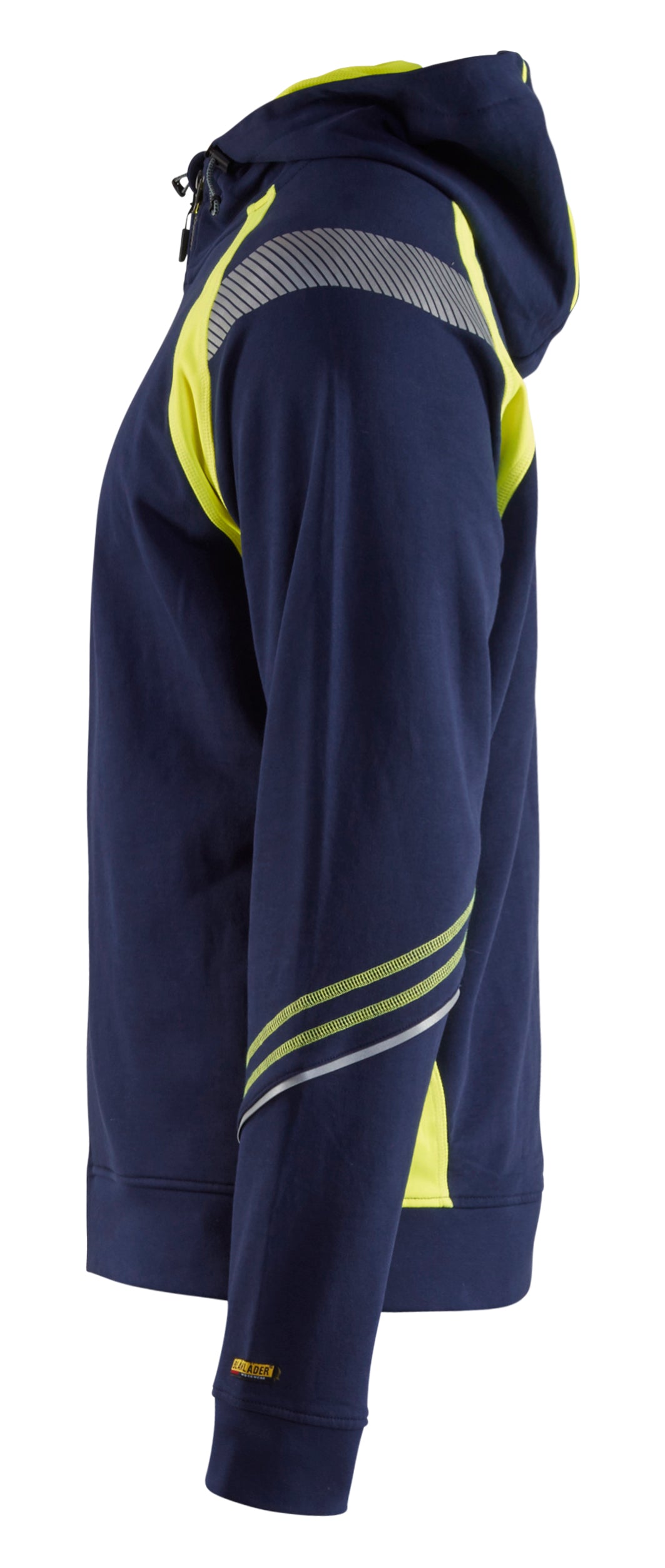Blåkläder 3433 Hættetrøje full zip produktfoto med tryk