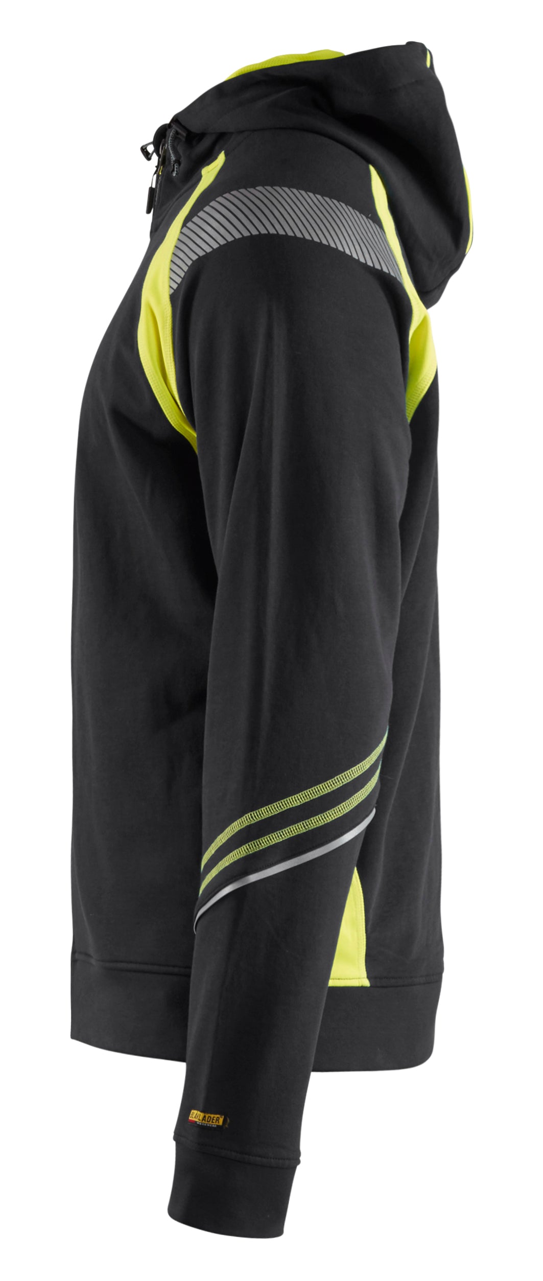 Blåkläder 3433 Hættetrøje full zip produktbillede med tryk
