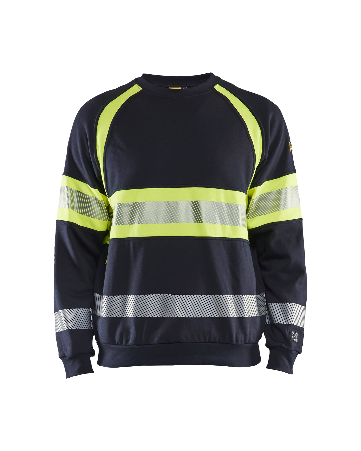 Blåkläder 3459 Multinorm Sweatshirt Inherent, Marineblå/High Vis Gul