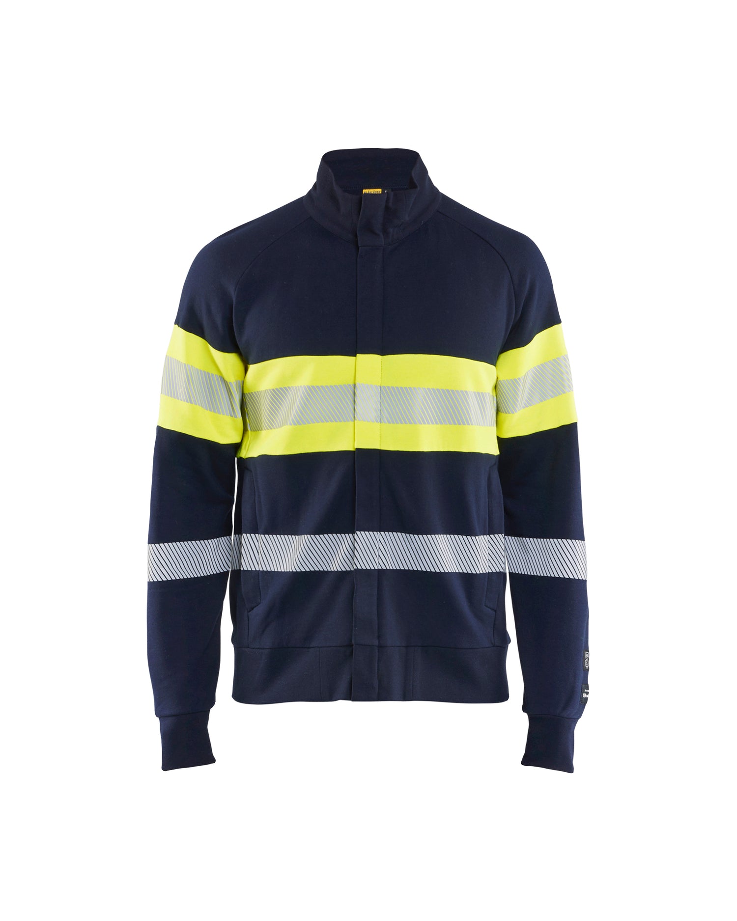 Blåkläder 3462 Multinorm Sweatshirt Full Zip Inherent, Marineblå/High Vis Gul