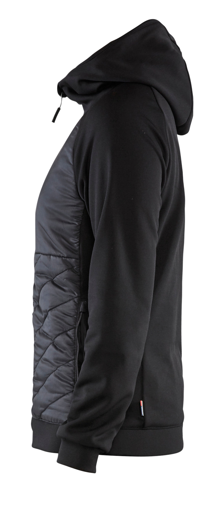 Blåkläder 3464 Dame Hybrid Sweatshirt nærbillede med tryk