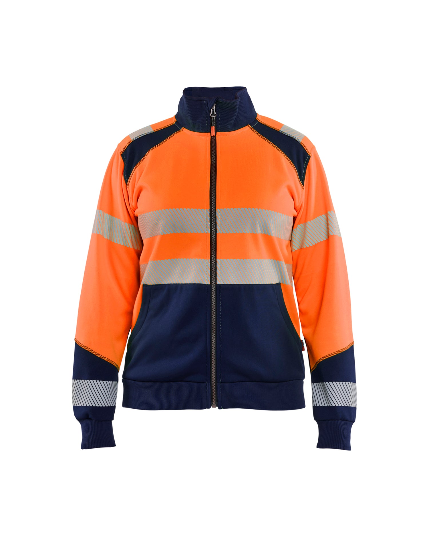 Blåkläder 3508 Dame High Vis sweatshirt full-zip, High Vis Orange/Marineblå
